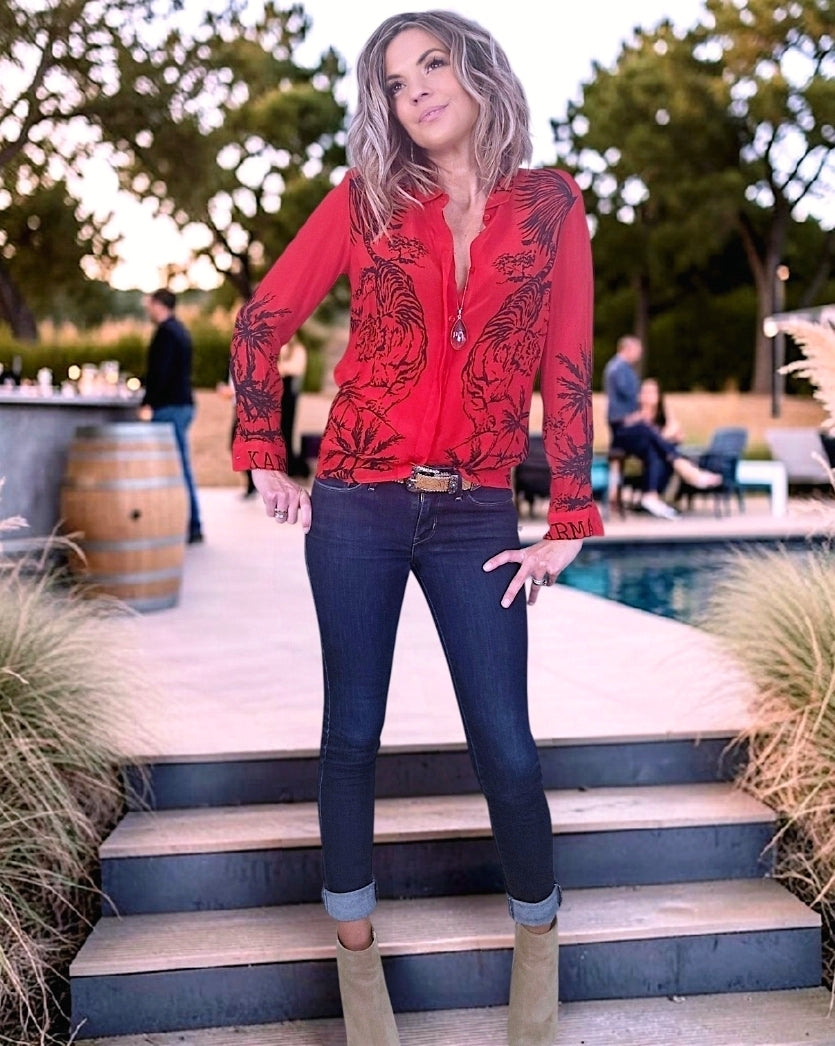Chemise rock rouge vif - 𝐌𝐚𝐫𝐢𝐧𝐚𝟒𝟒𝐟𝐚𝐦𝐢𝐥𝐲