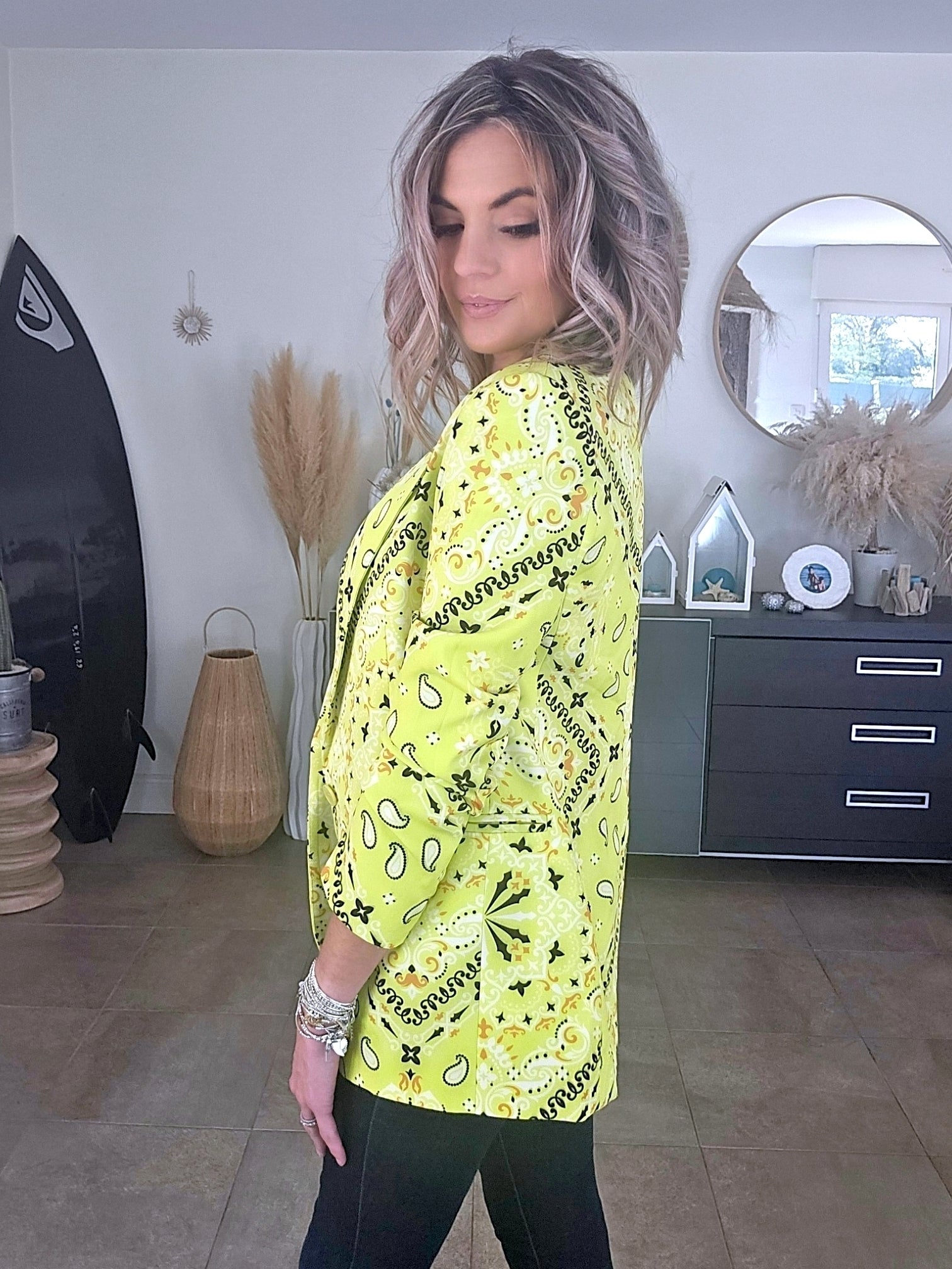 Blazer bandana vert anis - 𝐌𝐚𝐫𝐢𝐧𝐚𝟒𝟒𝐟𝐚𝐦𝐢𝐥𝐲