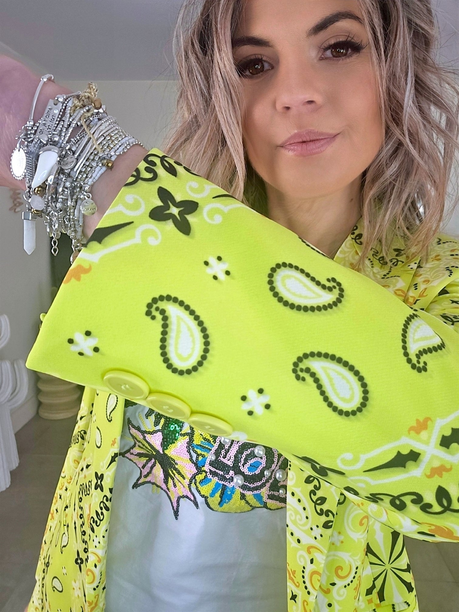 Blazer bandana vert anis - 𝐌𝐚𝐫𝐢𝐧𝐚𝟒𝟒𝐟𝐚𝐦𝐢𝐥𝐲