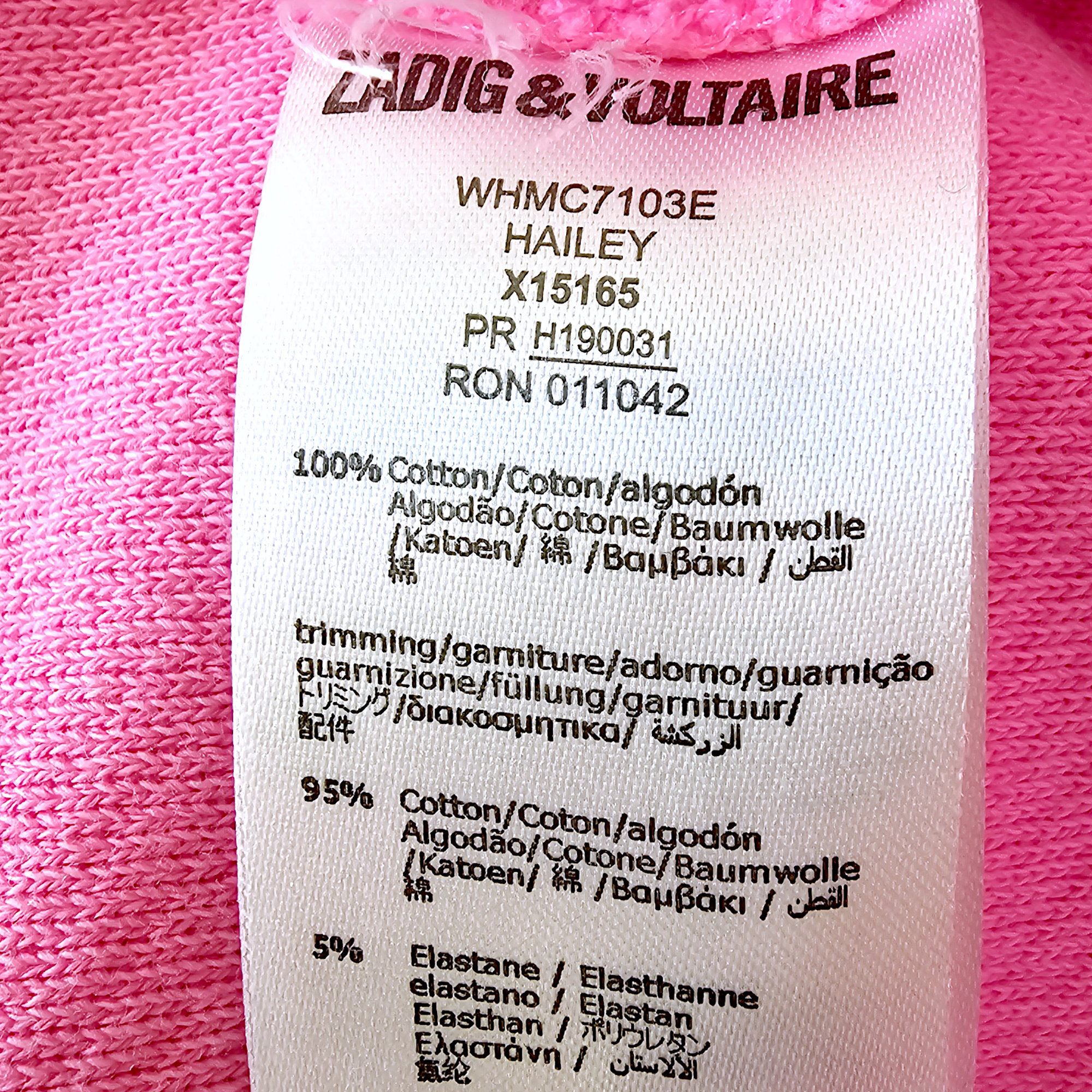 Sweat fille rose                                          ZADIG &amp; VOLTAIRE - 𝐌𝐚𝐫𝐢𝐧𝐚𝟒𝟒𝐟𝐚𝐦𝐢𝐥𝐲