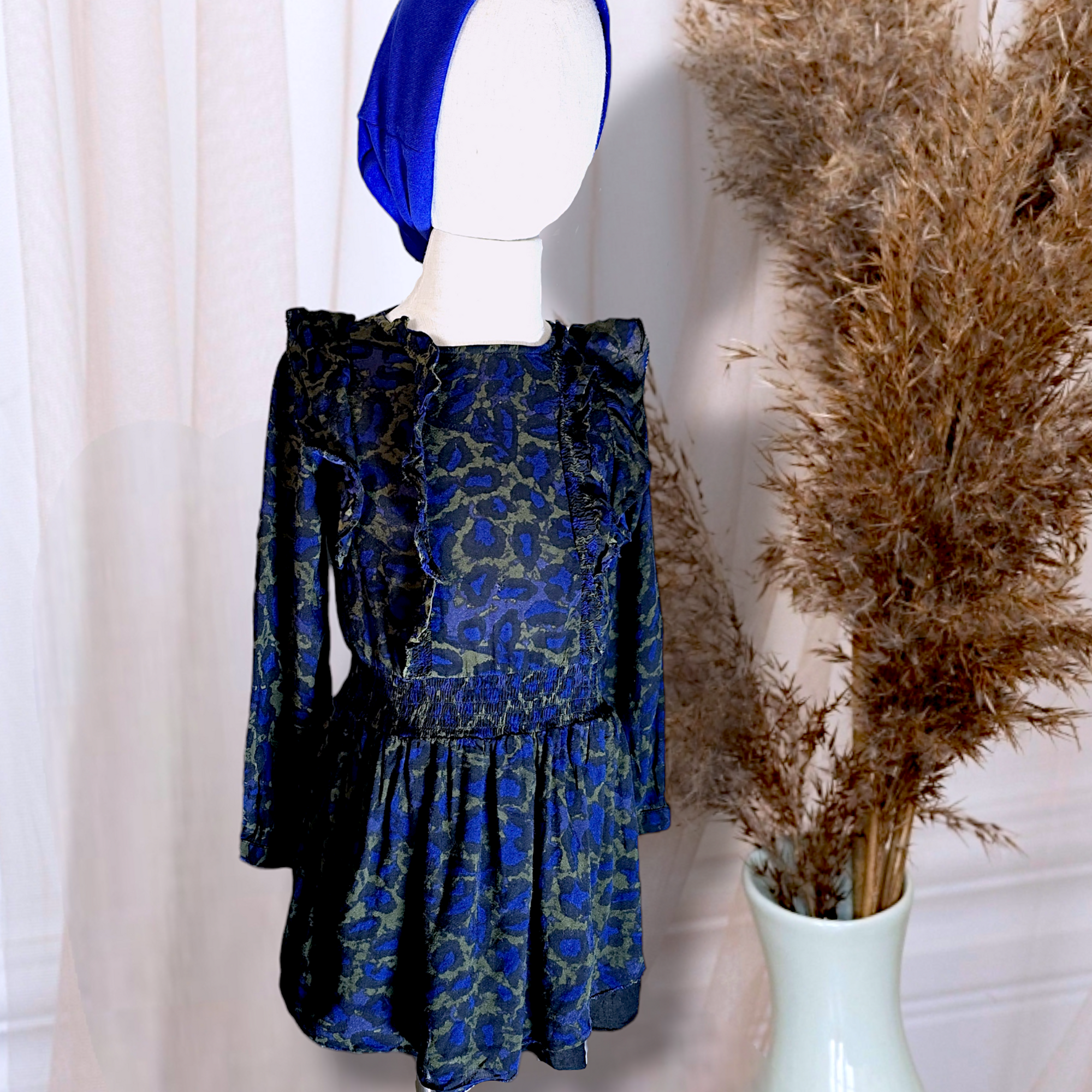 Robe fille léopard kakie & bleue                             ZADIG & VOLTAIRE - 𝐌𝐚𝐫𝐢𝐧𝐚𝟒𝟒𝐟𝐚𝐦𝐢𝐥𝐲