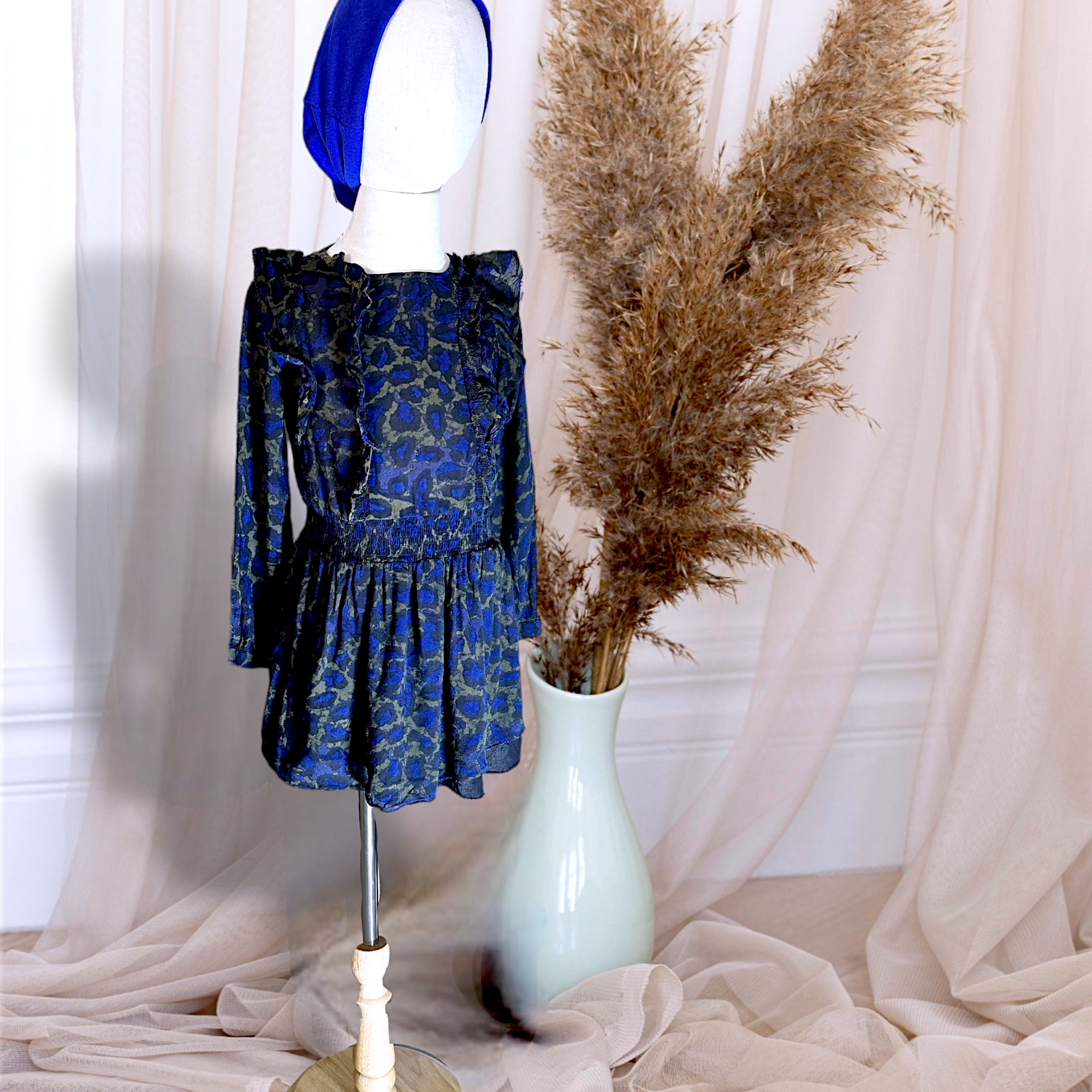 Robe fille léopard kakie & bleue                             ZADIG & VOLTAIRE - 𝐌𝐚𝐫𝐢𝐧𝐚𝟒𝟒𝐟𝐚𝐦𝐢𝐥𝐲