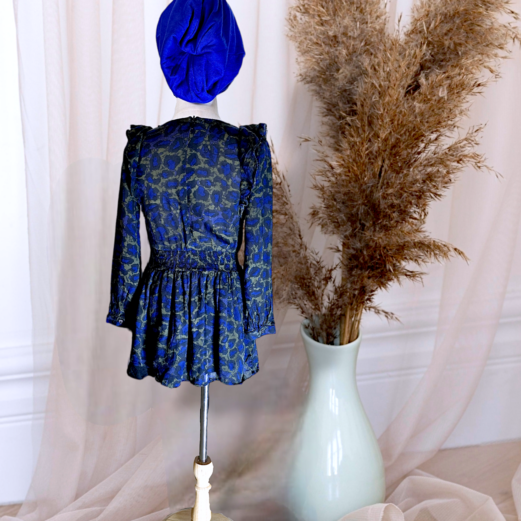 Robe fille léopard kakie &amp; bleue                             ZADIG &amp; VOLTAIRE - 𝐌𝐚𝐫𝐢𝐧𝐚𝟒𝟒𝐟𝐚𝐦𝐢𝐥𝐲
