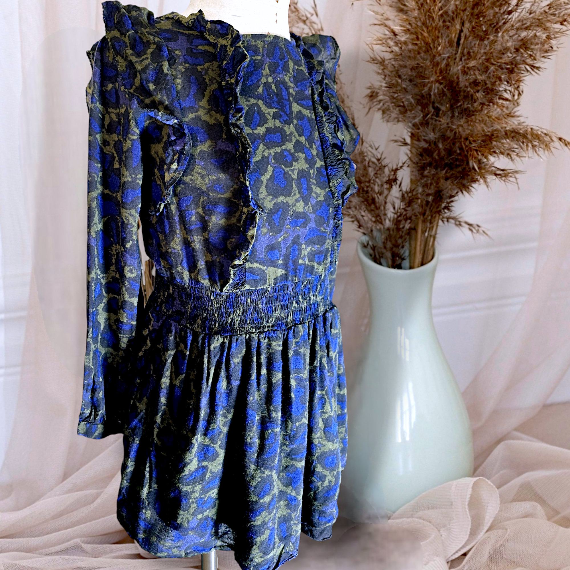 Robe fille léopard kakie & bleue                             ZADIG & VOLTAIRE - 𝐌𝐚𝐫𝐢𝐧𝐚𝟒𝟒𝐟𝐚𝐦𝐢𝐥𝐲