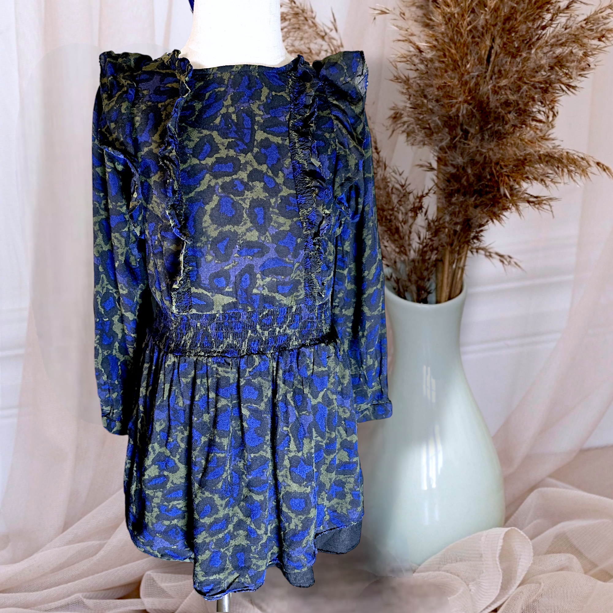 Robe fille léopard kakie & bleue                             ZADIG & VOLTAIRE - 𝐌𝐚𝐫𝐢𝐧𝐚𝟒𝟒𝐟𝐚𝐦𝐢𝐥𝐲