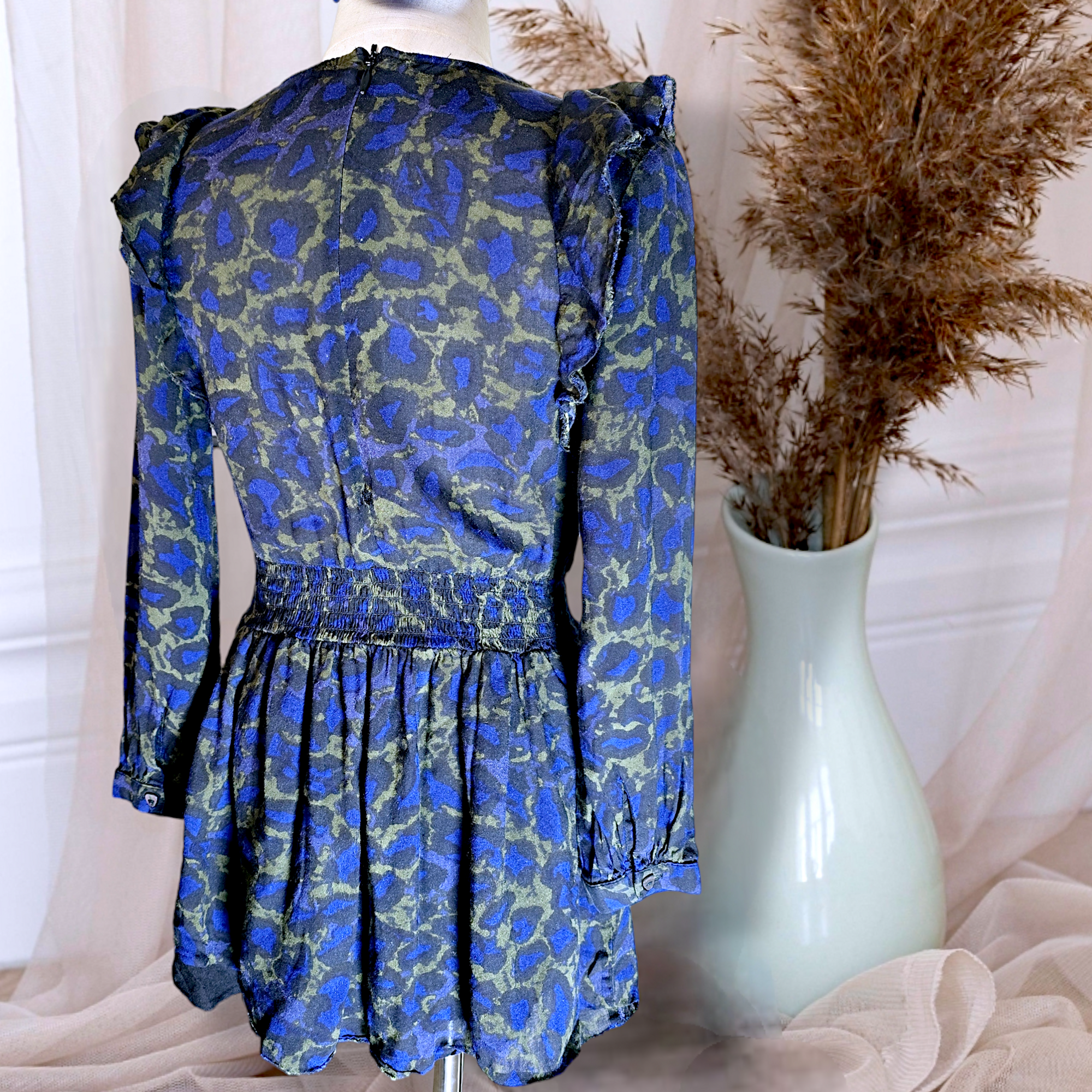 Robe fille léopard kakie &amp; bleue                             ZADIG &amp; VOLTAIRE - 𝐌𝐚𝐫𝐢𝐧𝐚𝟒𝟒𝐟𝐚𝐦𝐢𝐥𝐲