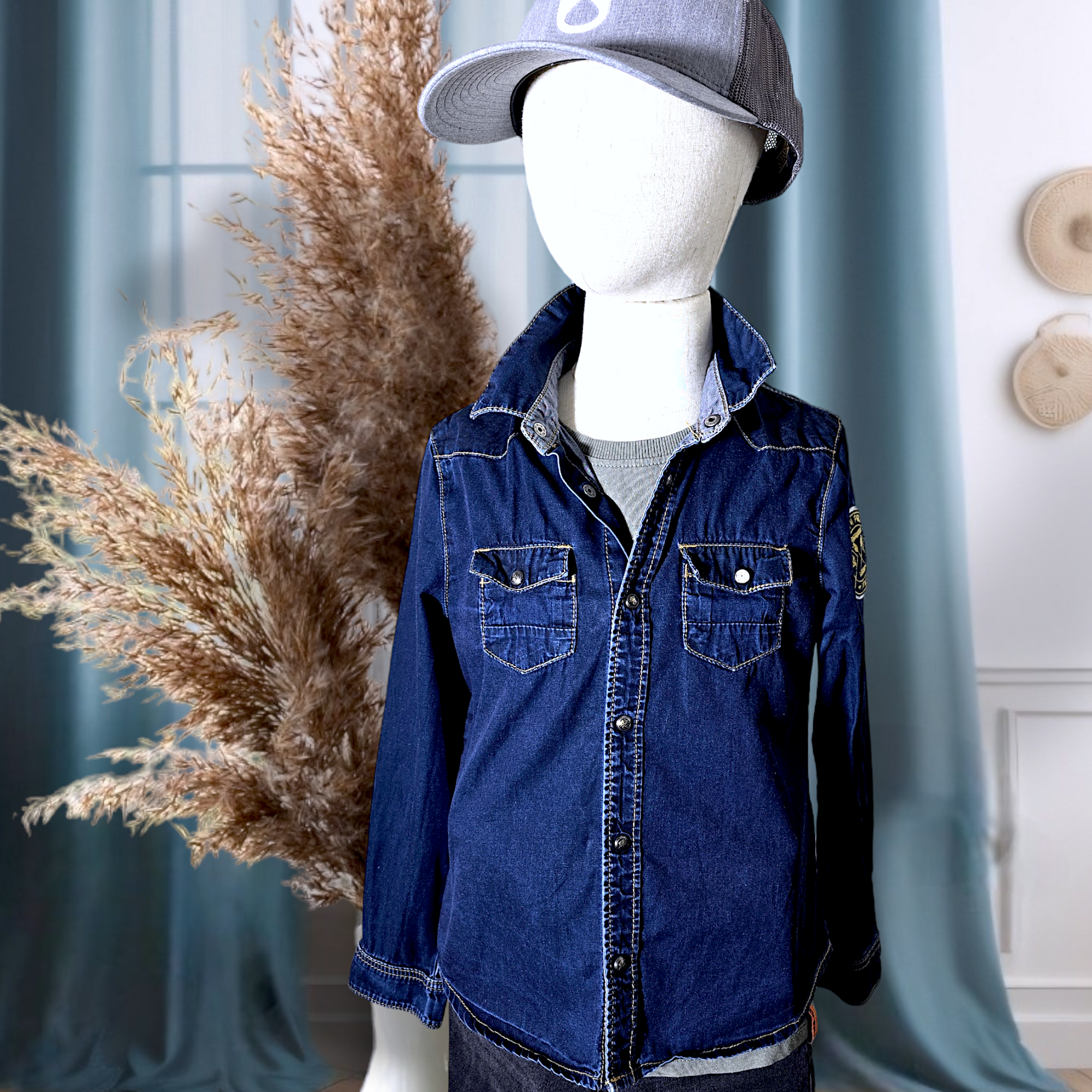 Chemise garçon denim                                        IKKS - 𝐌𝐚𝐫𝐢𝐧𝐚𝟒𝟒𝐟𝐚𝐦𝐢𝐥𝐲