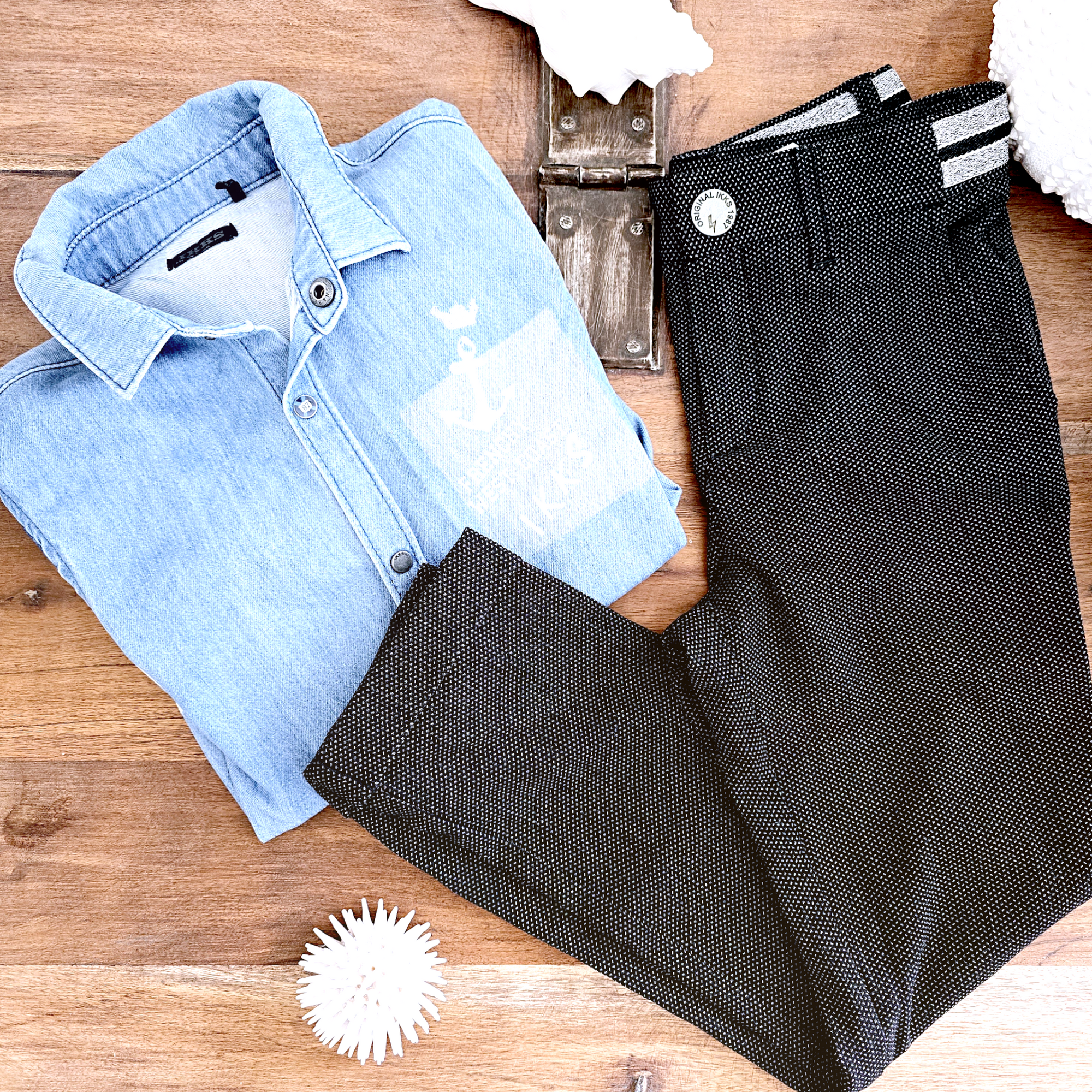 Pantalon garçon chic                                     IKKS - 𝐌𝐚𝐫𝐢𝐧𝐚𝟒𝟒𝐟𝐚𝐦𝐢𝐥𝐲