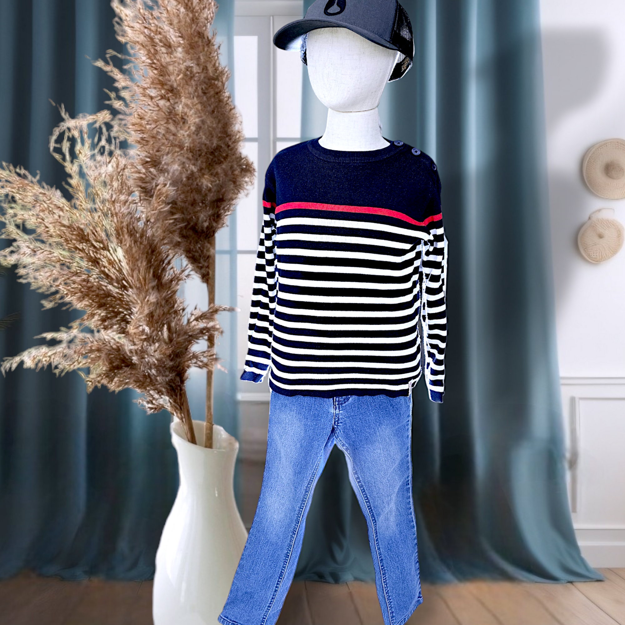 Pull garçon marin                                        VERBAUDET - 𝐌𝐚𝐫𝐢𝐧𝐚𝟒𝟒𝐟𝐚𝐦𝐢𝐥𝐲