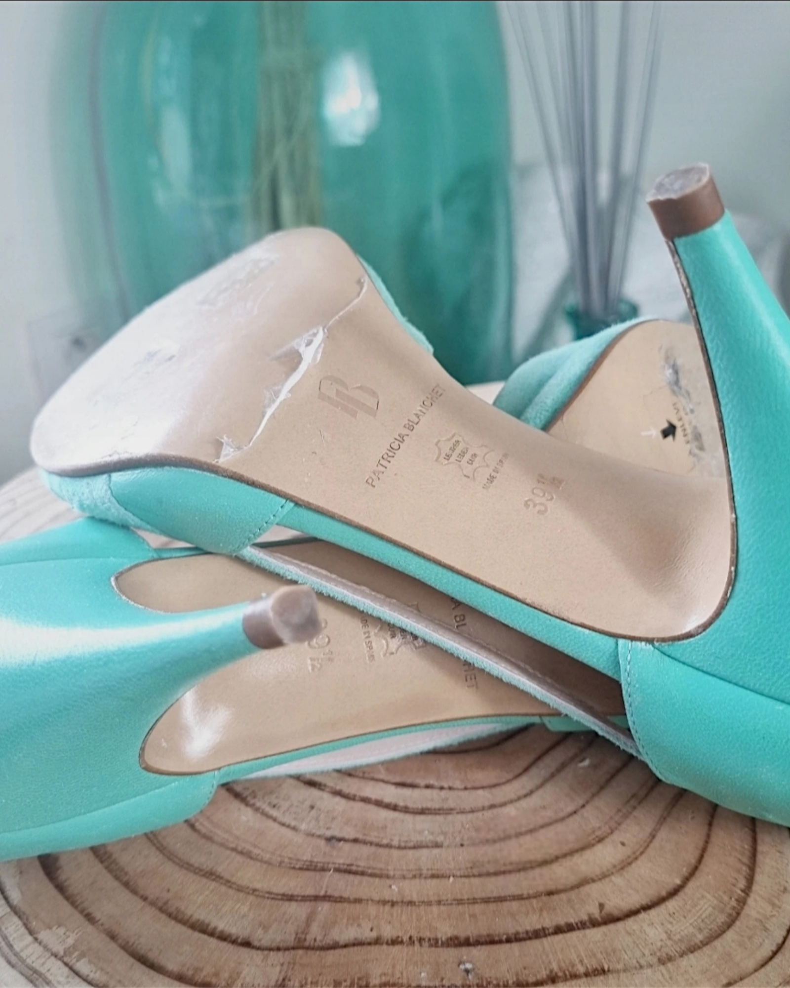 Escarpins vert menthe                        PATRICIA BLANCHET - 𝐌𝐚𝐫𝐢𝐧𝐚𝟒𝟒𝐟𝐚𝐦𝐢𝐥𝐲