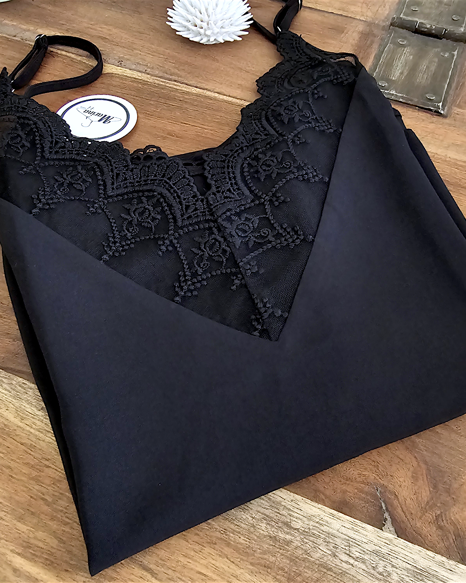 Caraco col V noir T.XS - 𝐌𝐚𝐫𝐢𝐧𝐚𝟒𝟒𝐟𝐚𝐦𝐢𝐥𝐲