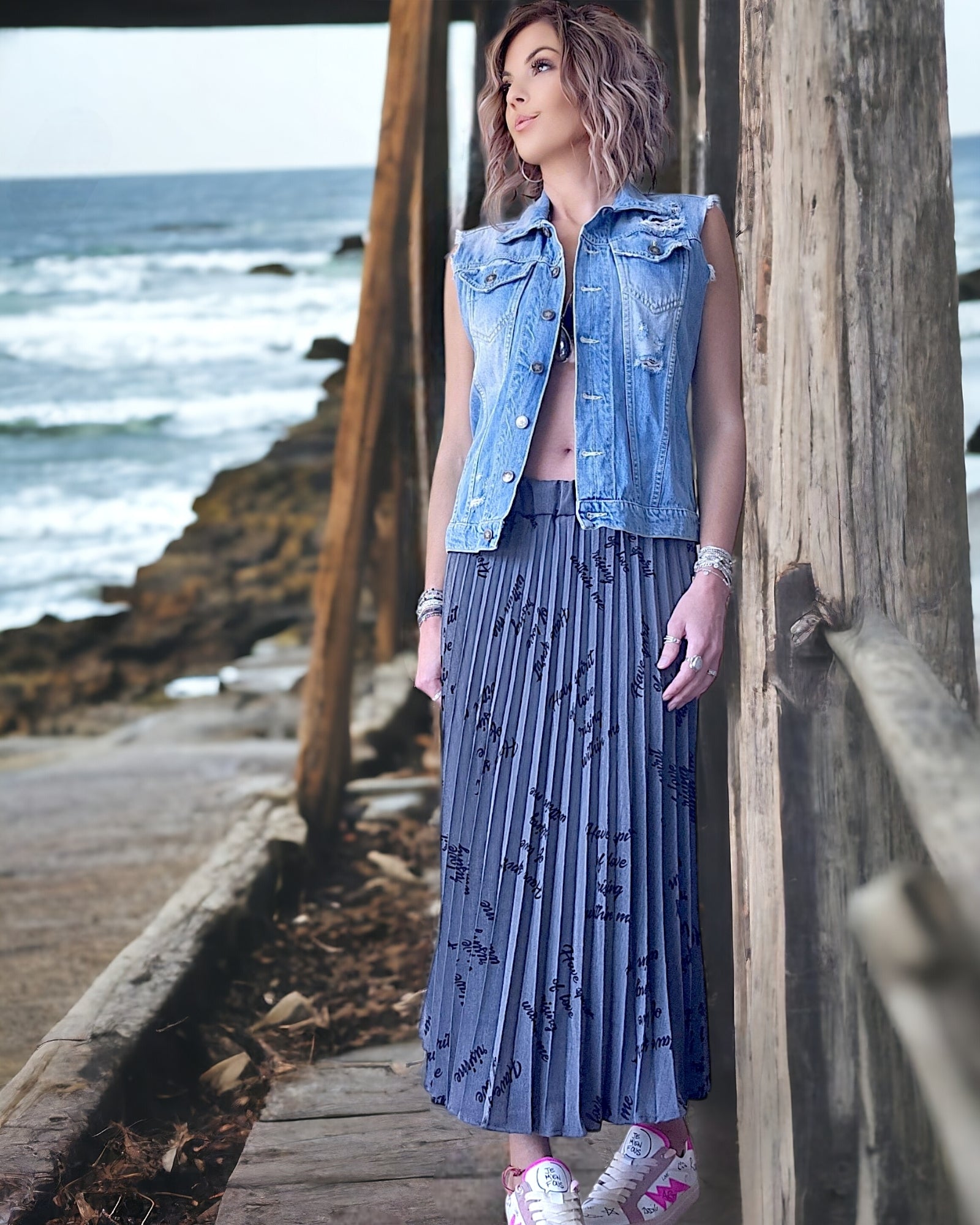 Veste denim Girls sans manche - 𝐌𝐚𝐫𝐢𝐧𝐚𝟒𝟒𝐟𝐚𝐦𝐢𝐥𝐲