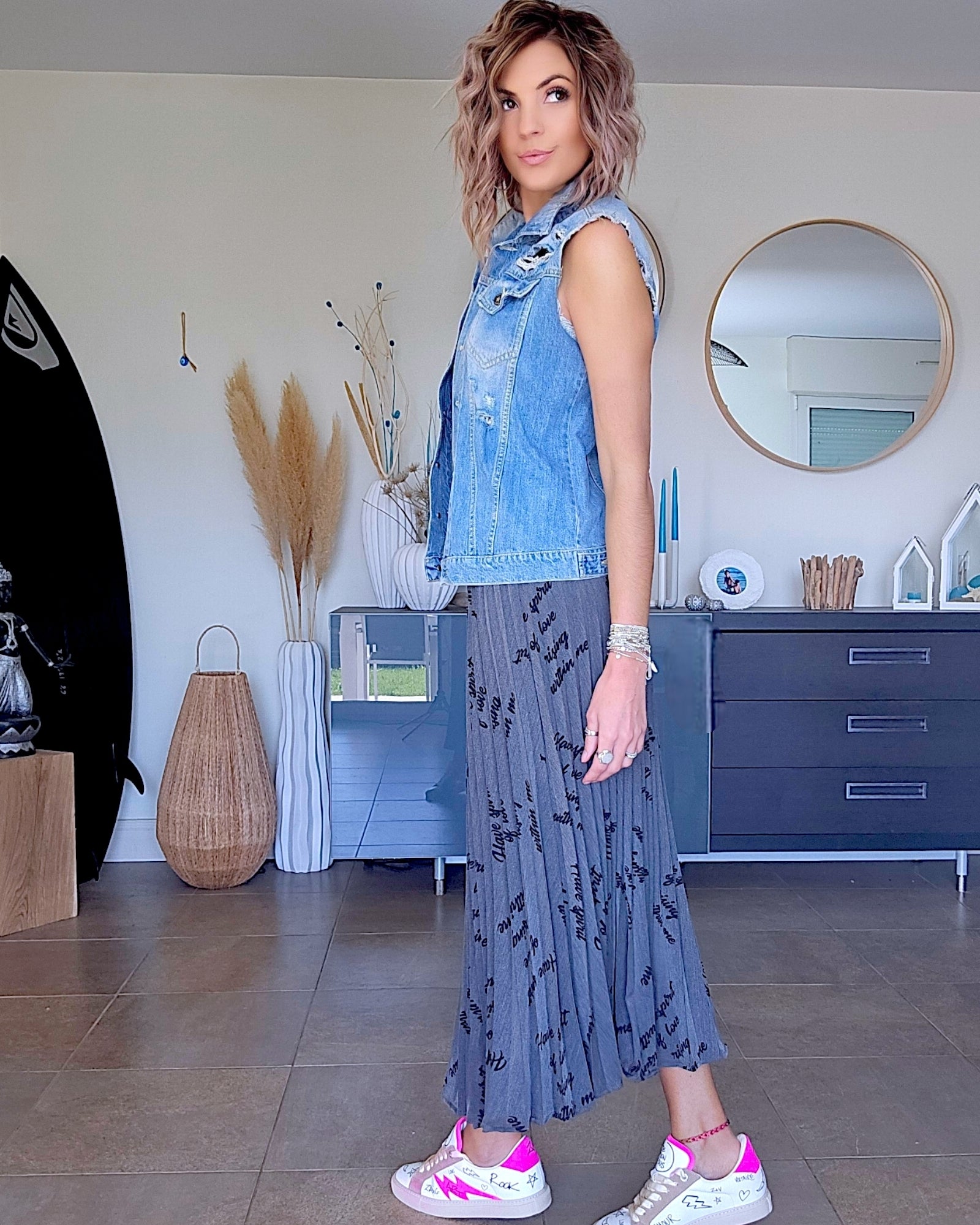 Veste denim Girls sans manche - 𝐌𝐚𝐫𝐢𝐧𝐚𝟒𝟒𝐟𝐚𝐦𝐢𝐥𝐲