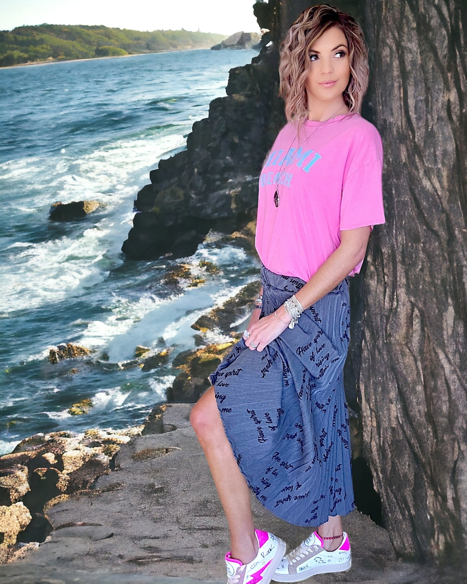 T-shirt rose Miami - 𝐌𝐚𝐫𝐢𝐧𝐚𝟒𝟒𝐟𝐚𝐦𝐢𝐥𝐲