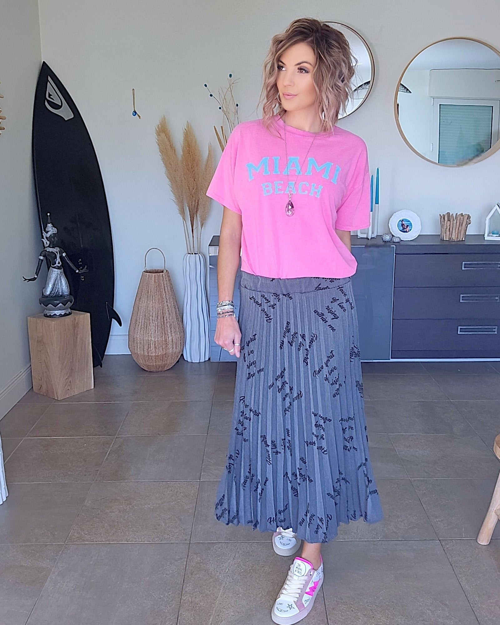 T-shirt rose Miami - 𝐌𝐚𝐫𝐢𝐧𝐚𝟒𝟒𝐟𝐚𝐦𝐢𝐥𝐲