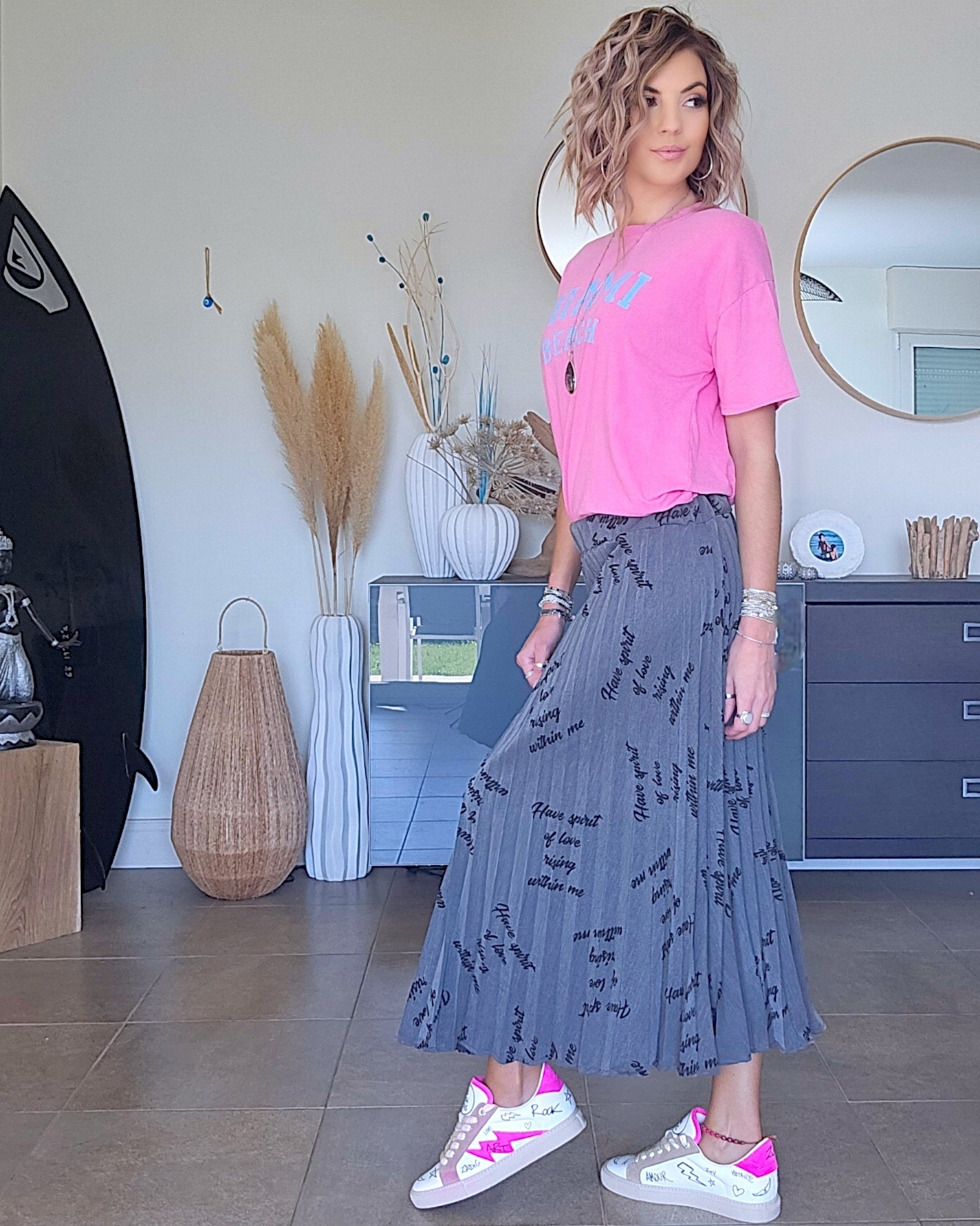 T-shirt rose Miami - 𝐌𝐚𝐫𝐢𝐧𝐚𝟒𝟒𝐟𝐚𝐦𝐢𝐥𝐲