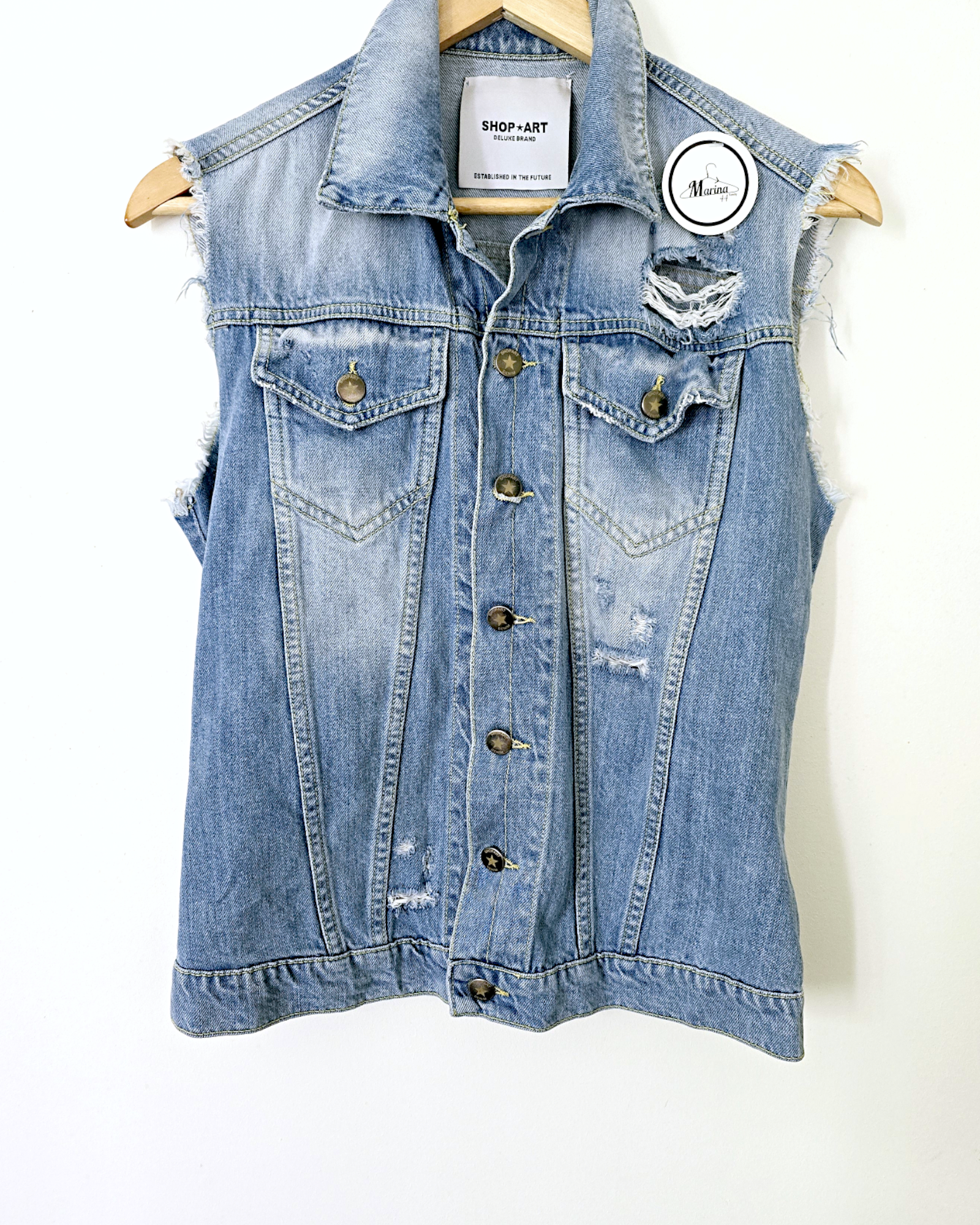 Veste denim Girls sans manche - 𝐌𝐚𝐫𝐢𝐧𝐚𝟒𝟒𝐟𝐚𝐦𝐢𝐥𝐲
