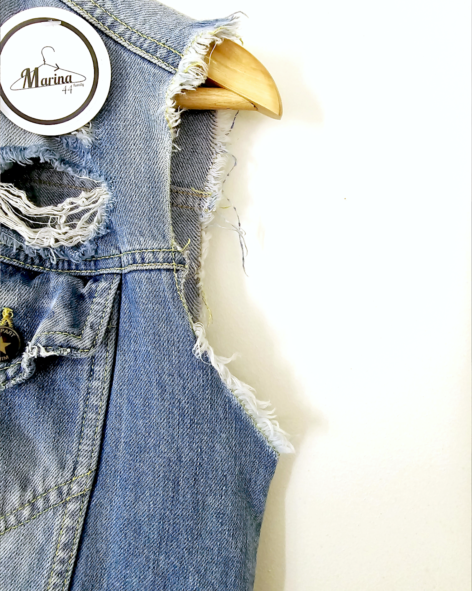 Veste denim Girls sans manche - 𝐌𝐚𝐫𝐢𝐧𝐚𝟒𝟒𝐟𝐚𝐦𝐢𝐥𝐲