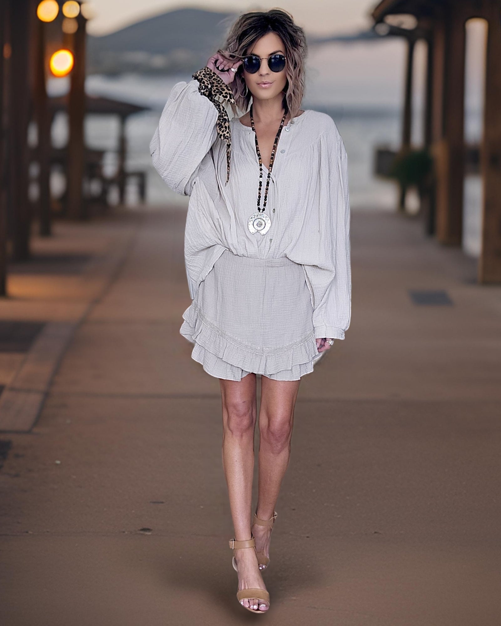 Ensemble gaze de coton beige - 𝐌𝐚𝐫𝐢𝐧𝐚𝟒𝟒𝐟𝐚𝐦𝐢𝐥𝐲