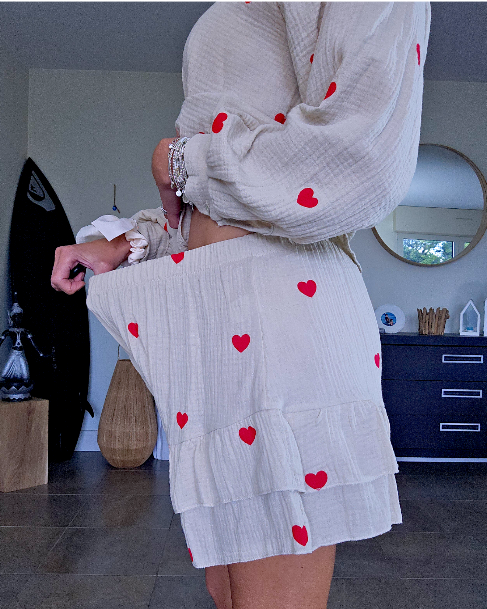 Ensemble gaze de coton coeur - 𝐌𝐚𝐫𝐢𝐧𝐚𝟒𝟒𝐟𝐚𝐦𝐢𝐥𝐲