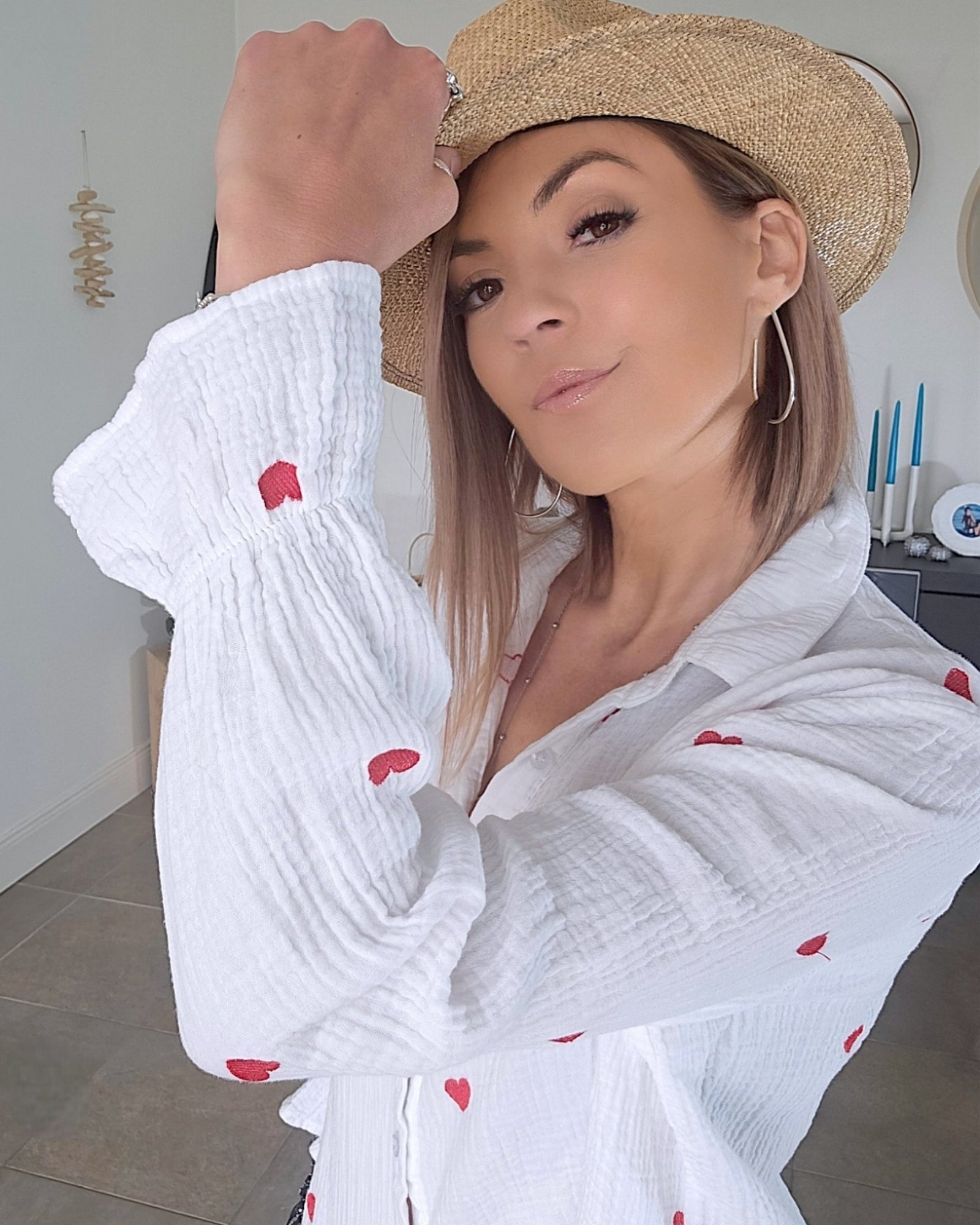 Chemise cœur en gaze de coton - 𝐌𝐚𝐫𝐢𝐧𝐚𝟒𝟒𝐟𝐚𝐦𝐢𝐥𝐲