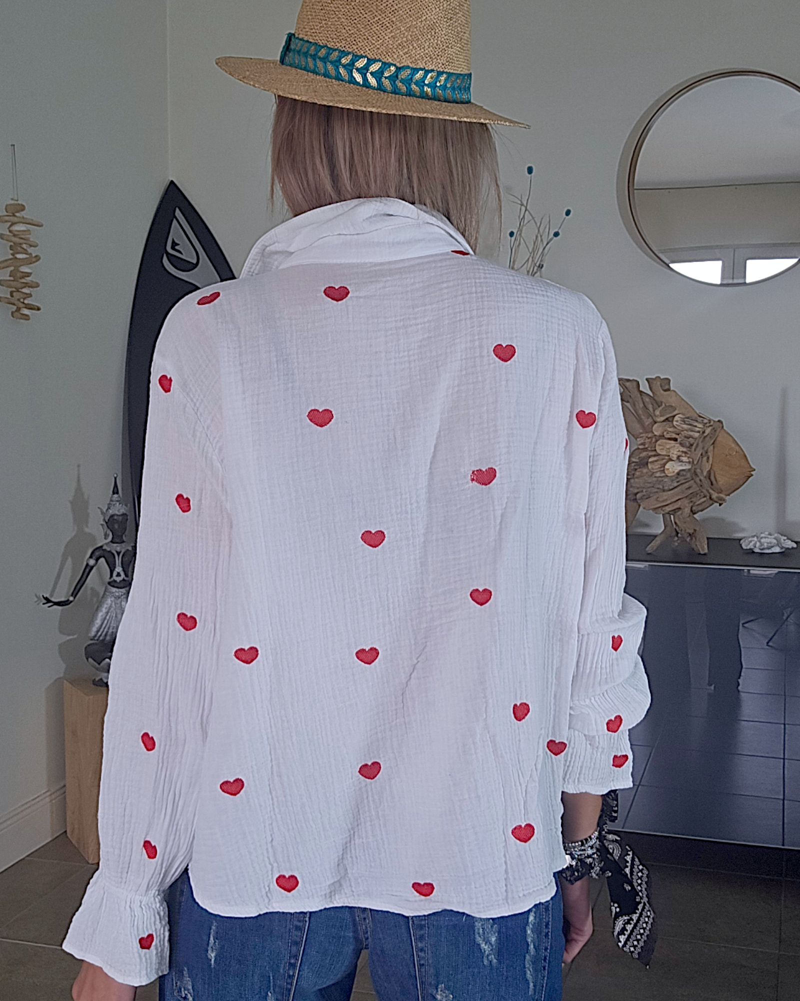 Chemise cœur en gaze de coton - 𝐌𝐚𝐫𝐢𝐧𝐚𝟒𝟒𝐟𝐚𝐦𝐢𝐥𝐲