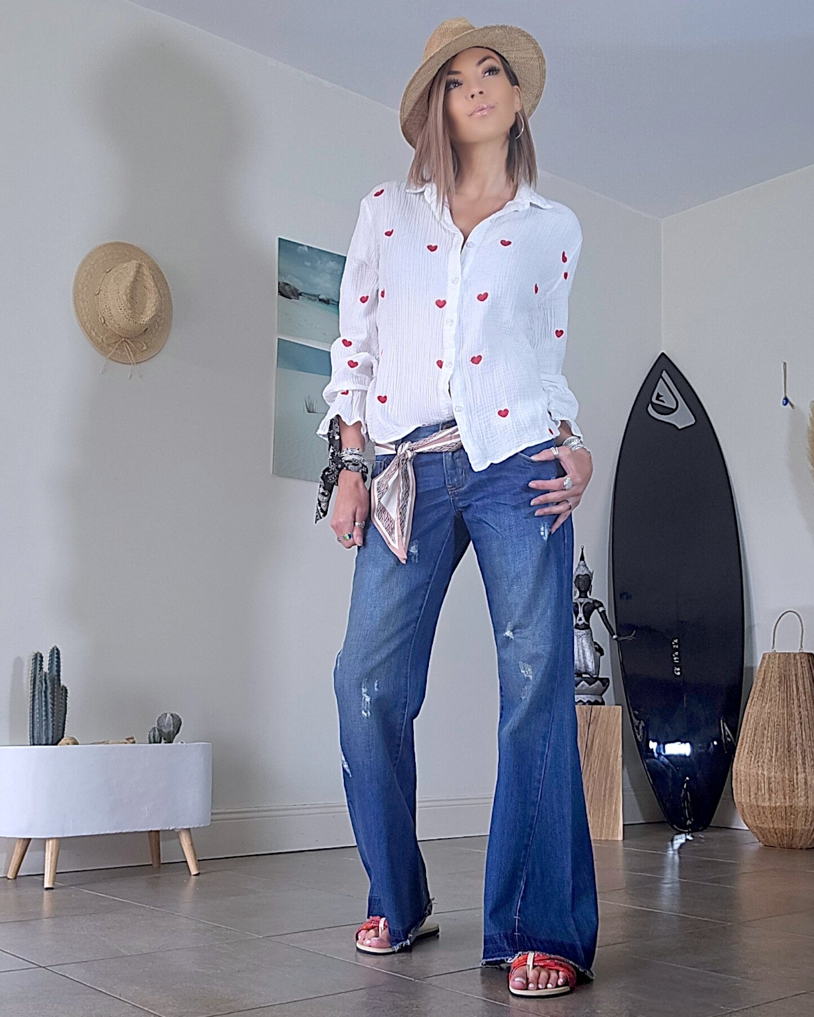 Chemise cœur en gaze de coton - 𝐌𝐚𝐫𝐢𝐧𝐚𝟒𝟒𝐟𝐚𝐦𝐢𝐥𝐲
