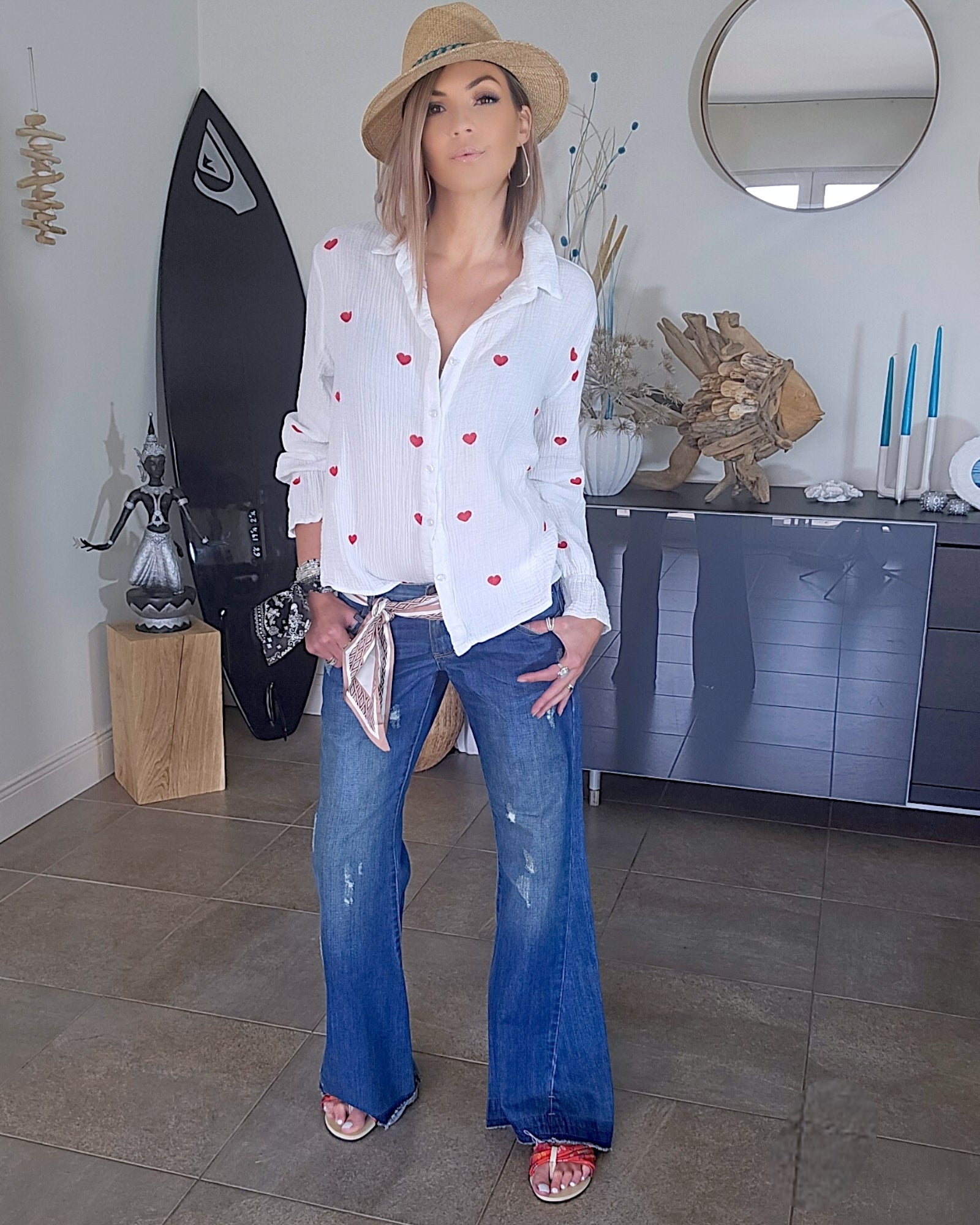 Chemise cœur en gaze de coton - 𝐌𝐚𝐫𝐢𝐧𝐚𝟒𝟒𝐟𝐚𝐦𝐢𝐥𝐲