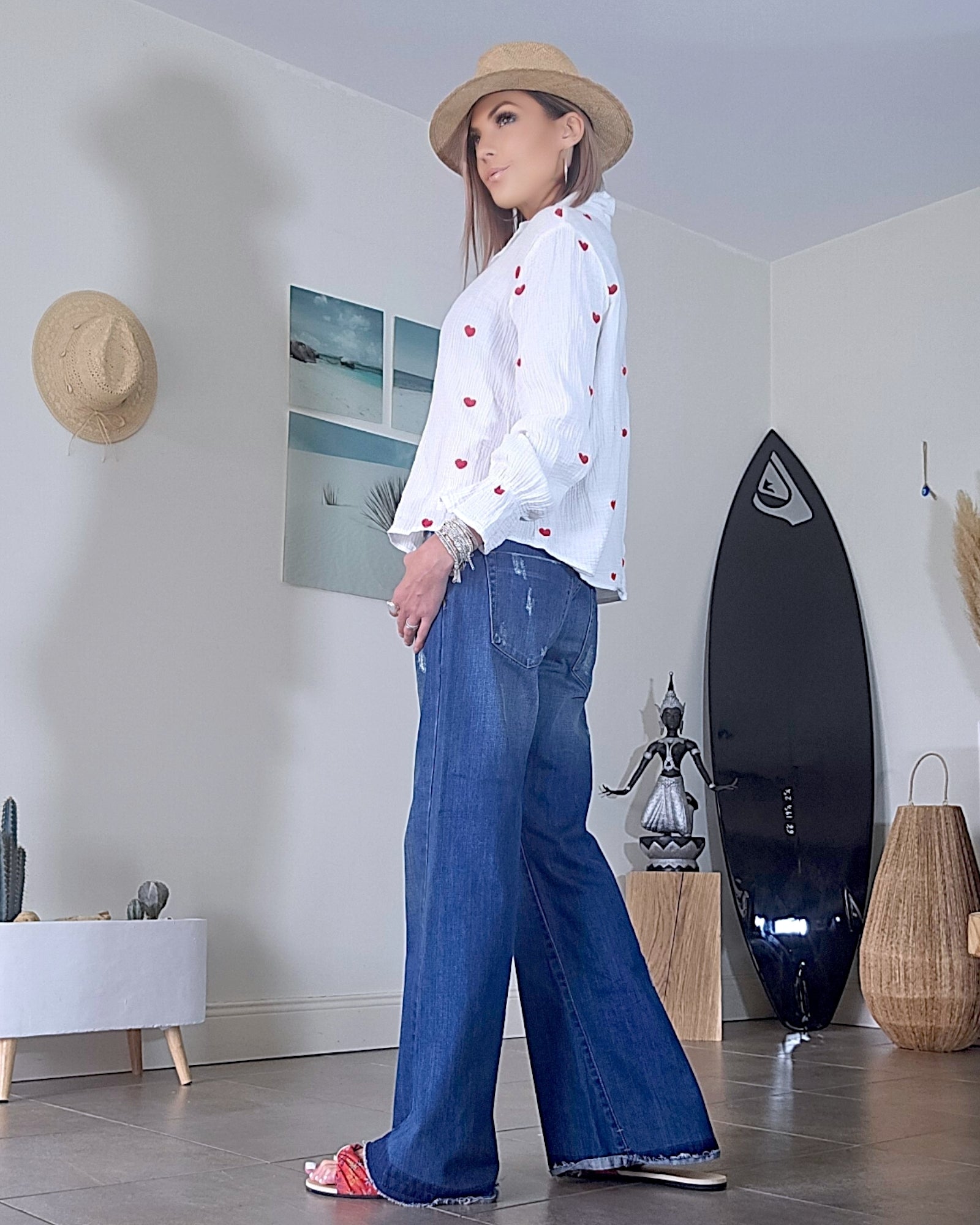 Chemise cœur en gaze de coton - 𝐌𝐚𝐫𝐢𝐧𝐚𝟒𝟒𝐟𝐚𝐦𝐢𝐥𝐲