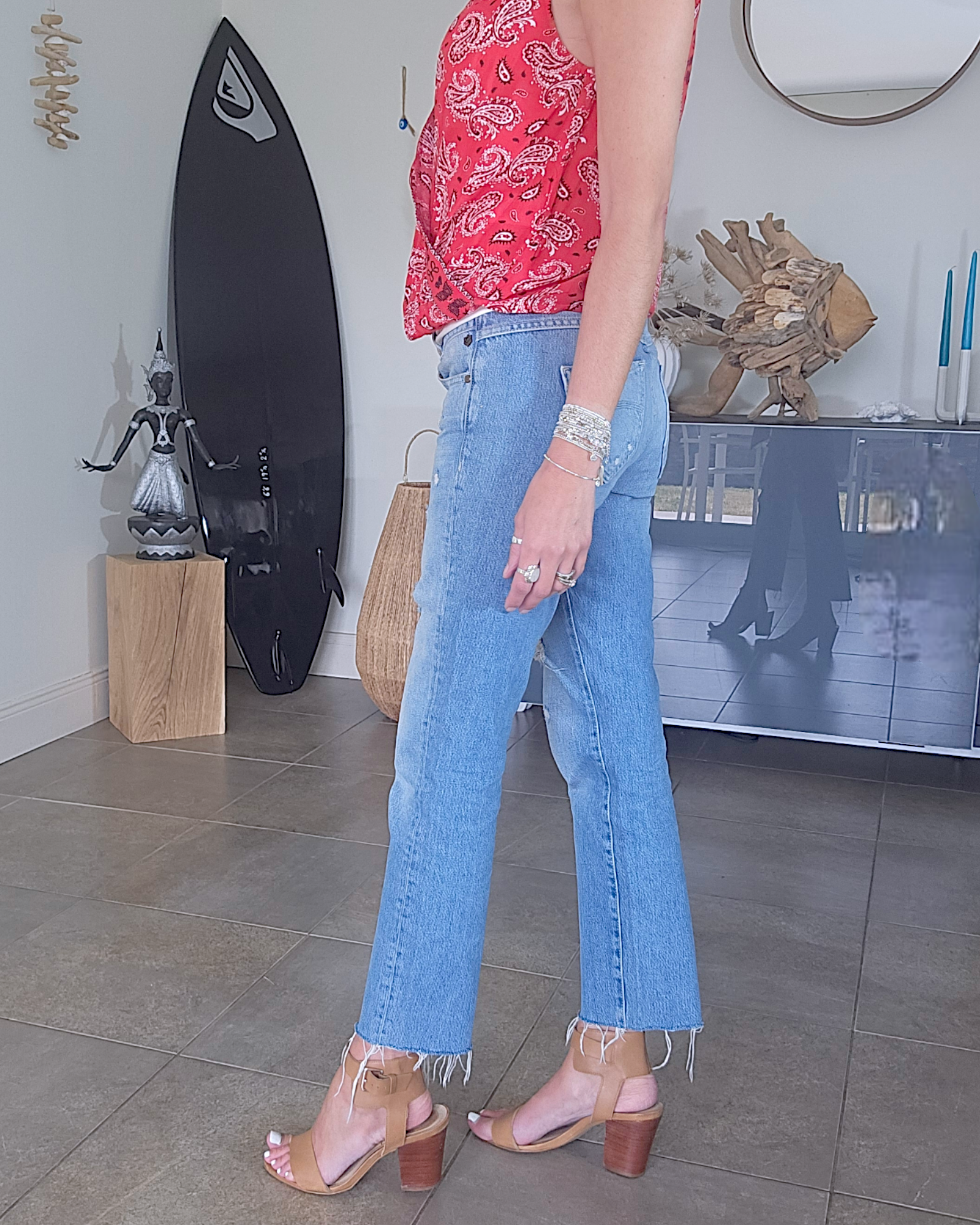 Jean bleu 7/8è + ruban - 𝐌𝐚𝐫𝐢𝐧𝐚𝟒𝟒𝐟𝐚𝐦𝐢𝐥𝐲