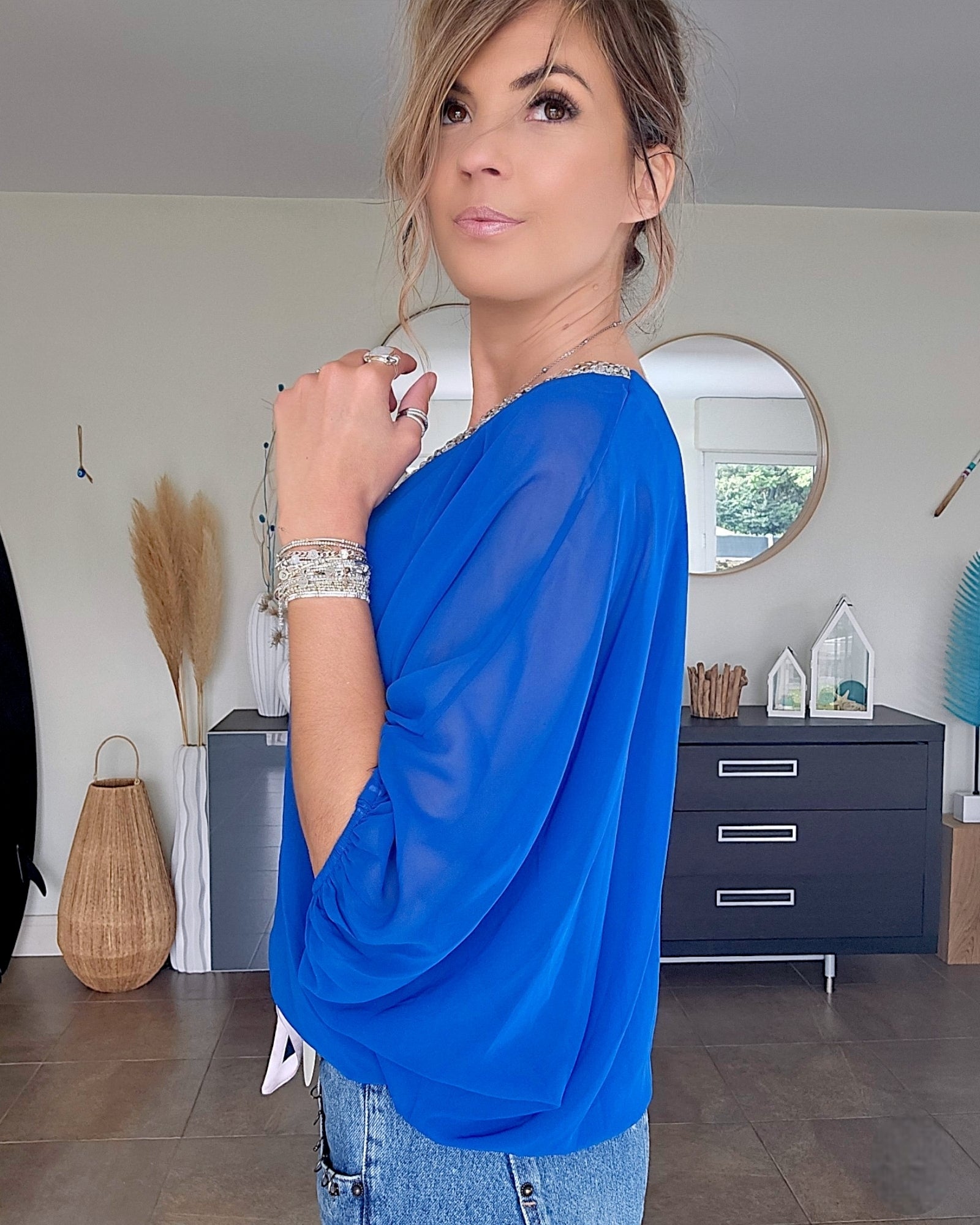 Blouse fluide bleu roi - 𝐌𝐚𝐫𝐢𝐧𝐚𝟒𝟒𝐟𝐚𝐦𝐢𝐥𝐲