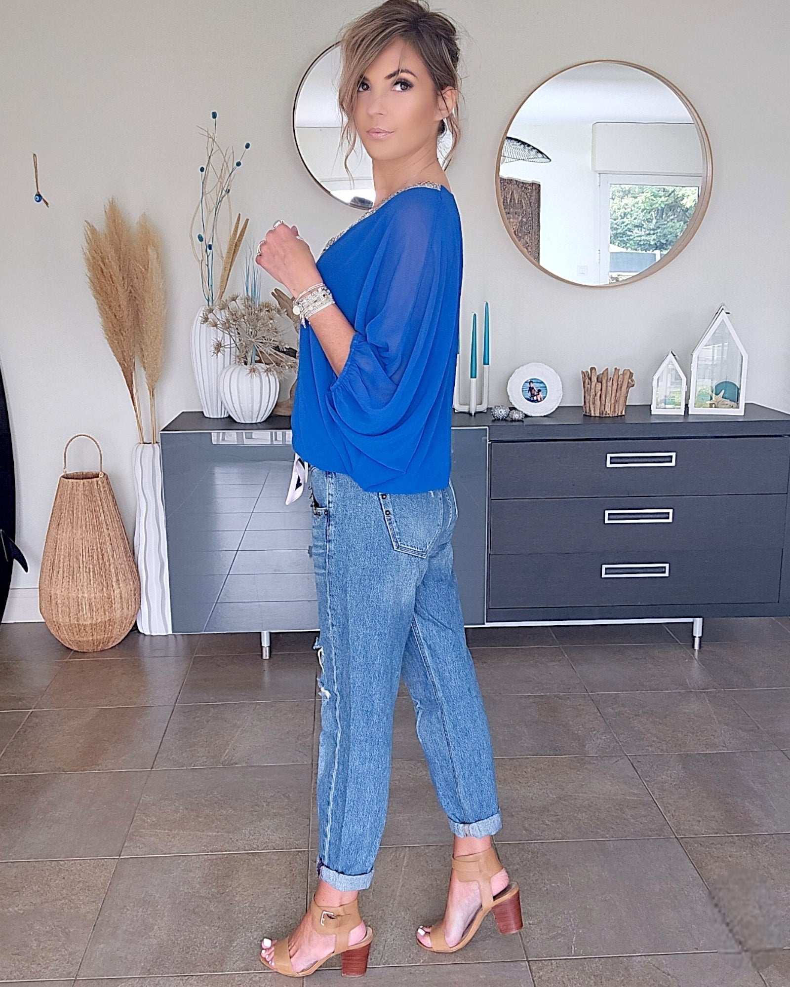 Blouse fluide bleu roi - 𝐌𝐚𝐫𝐢𝐧𝐚𝟒𝟒𝐟𝐚𝐦𝐢𝐥𝐲