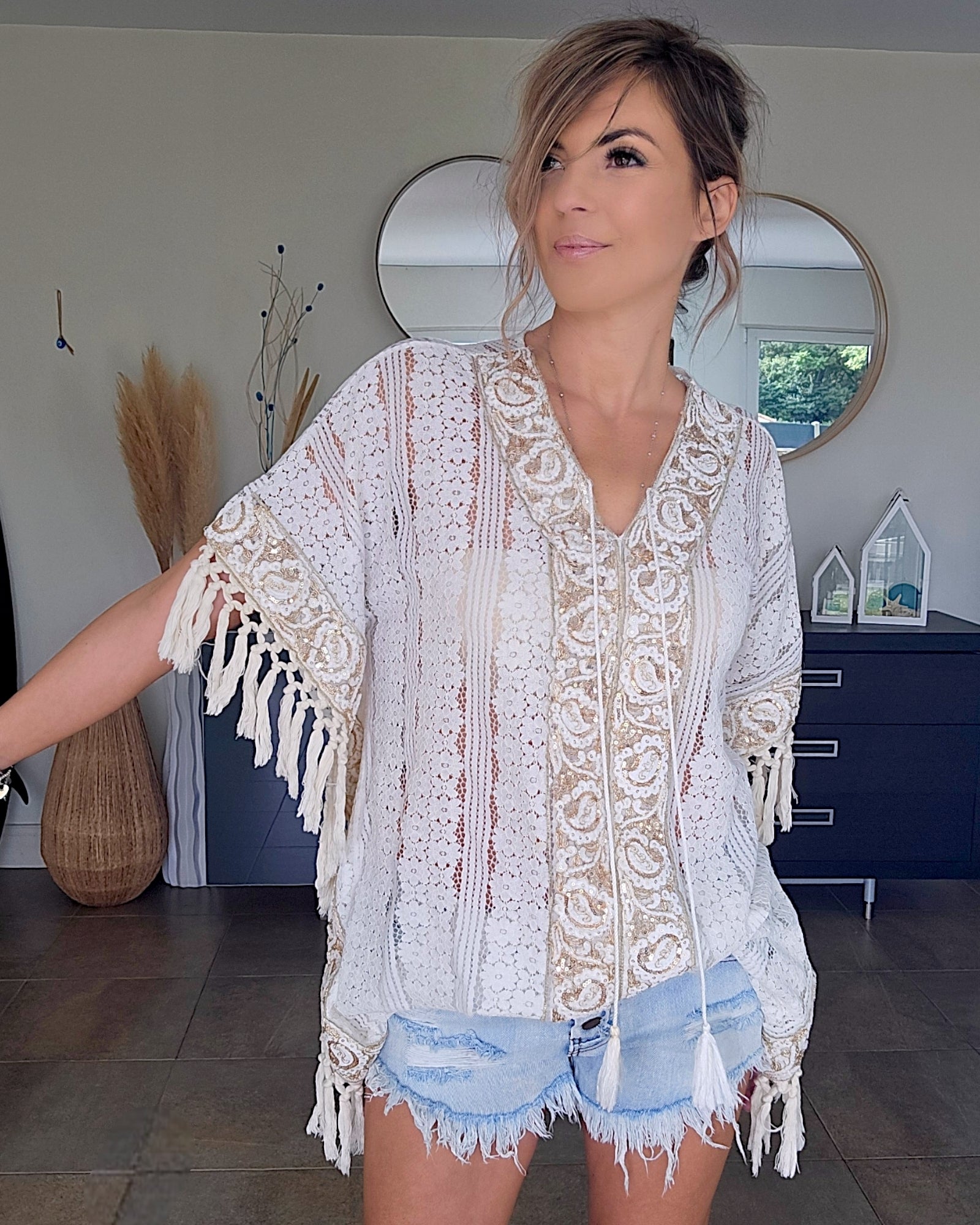 Blouse tunique bohème - 𝐌𝐚𝐫𝐢𝐧𝐚𝟒𝟒𝐟𝐚𝐦𝐢𝐥𝐲