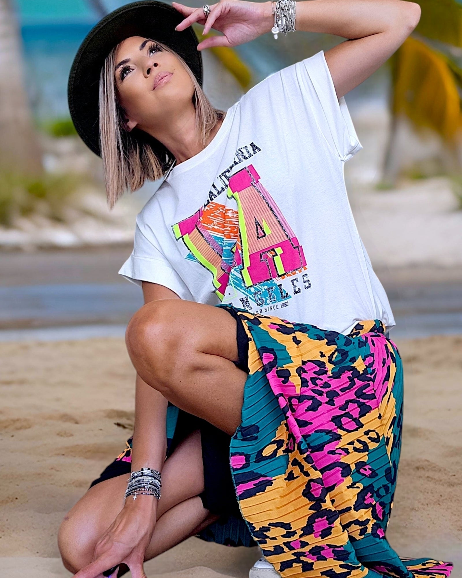 Tee-shirt blanc L.A - 𝐌𝐚𝐫𝐢𝐧𝐚𝟒𝟒𝐟𝐚𝐦𝐢𝐥𝐲