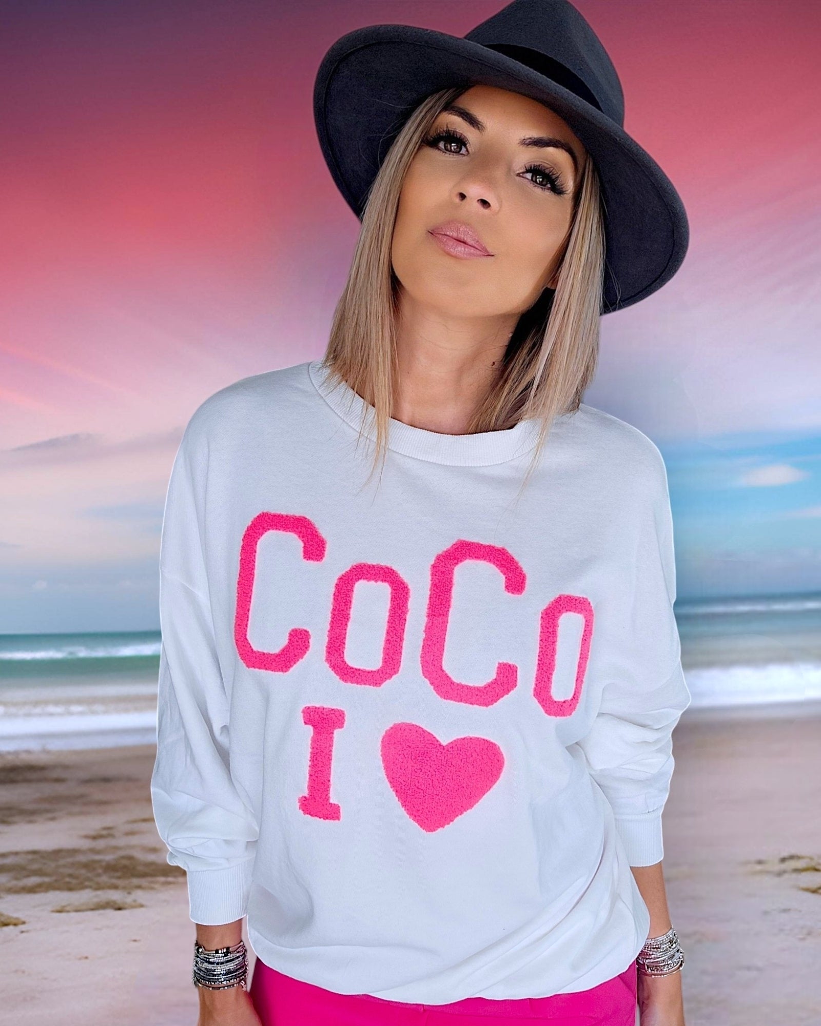 Sweat blanc I&#39;COCO - 𝐌𝐚𝐫𝐢𝐧𝐚𝟒𝟒𝐟𝐚𝐦𝐢𝐥𝐲