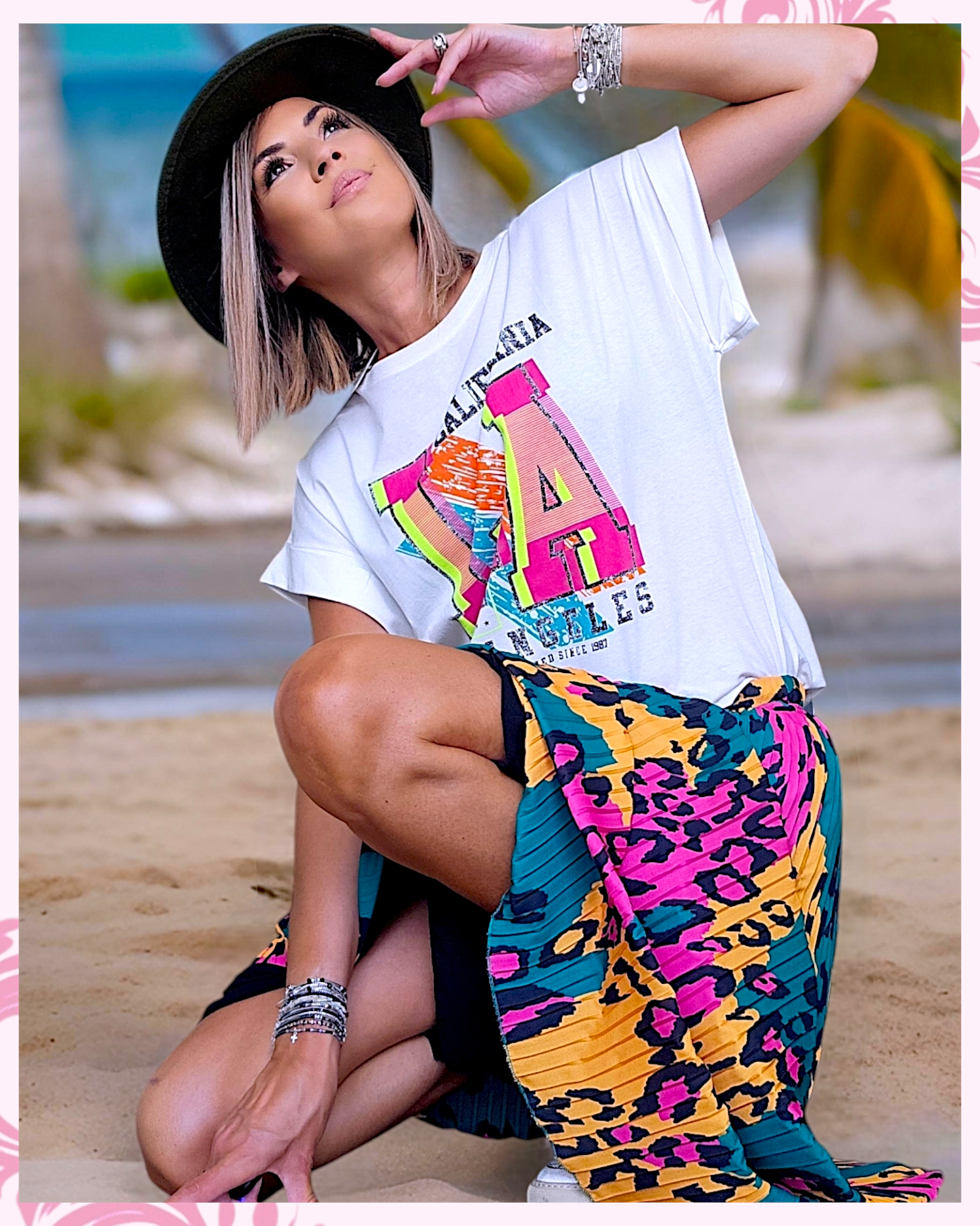 Tee-shirt blanc L.A - 𝐌𝐚𝐫𝐢𝐧𝐚𝟒𝟒𝐟𝐚𝐦𝐢𝐥𝐲