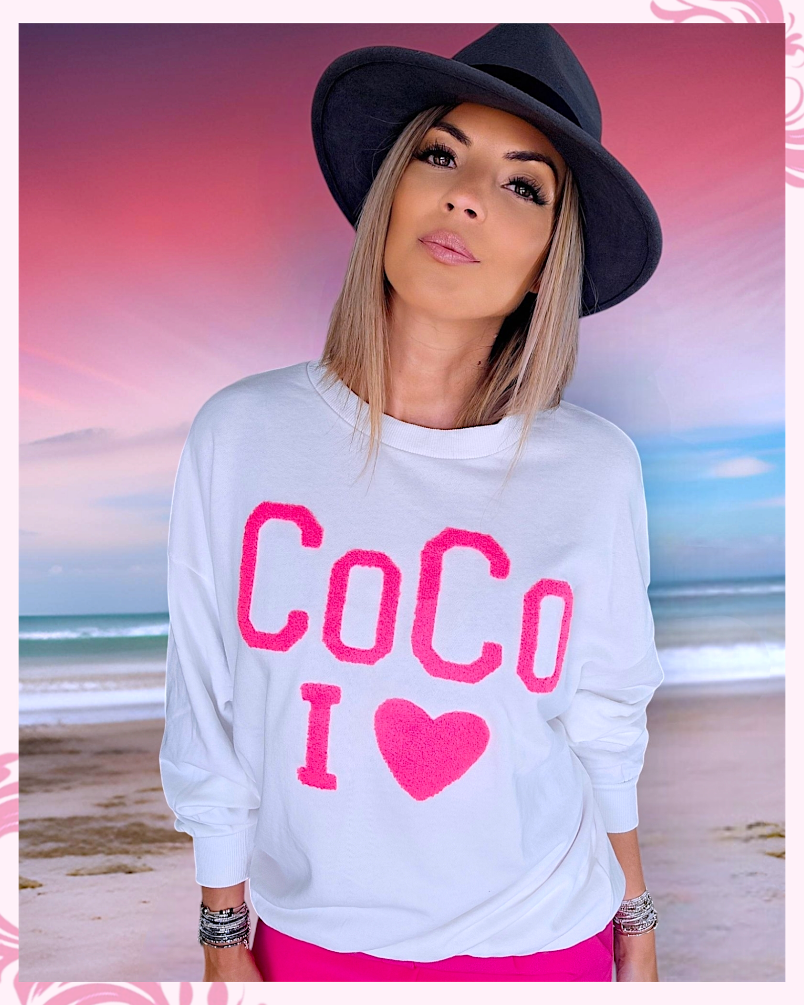 Sweat blanc I'COCO - 𝐌𝐚𝐫𝐢𝐧𝐚𝟒𝟒𝐟𝐚𝐦𝐢𝐥𝐲