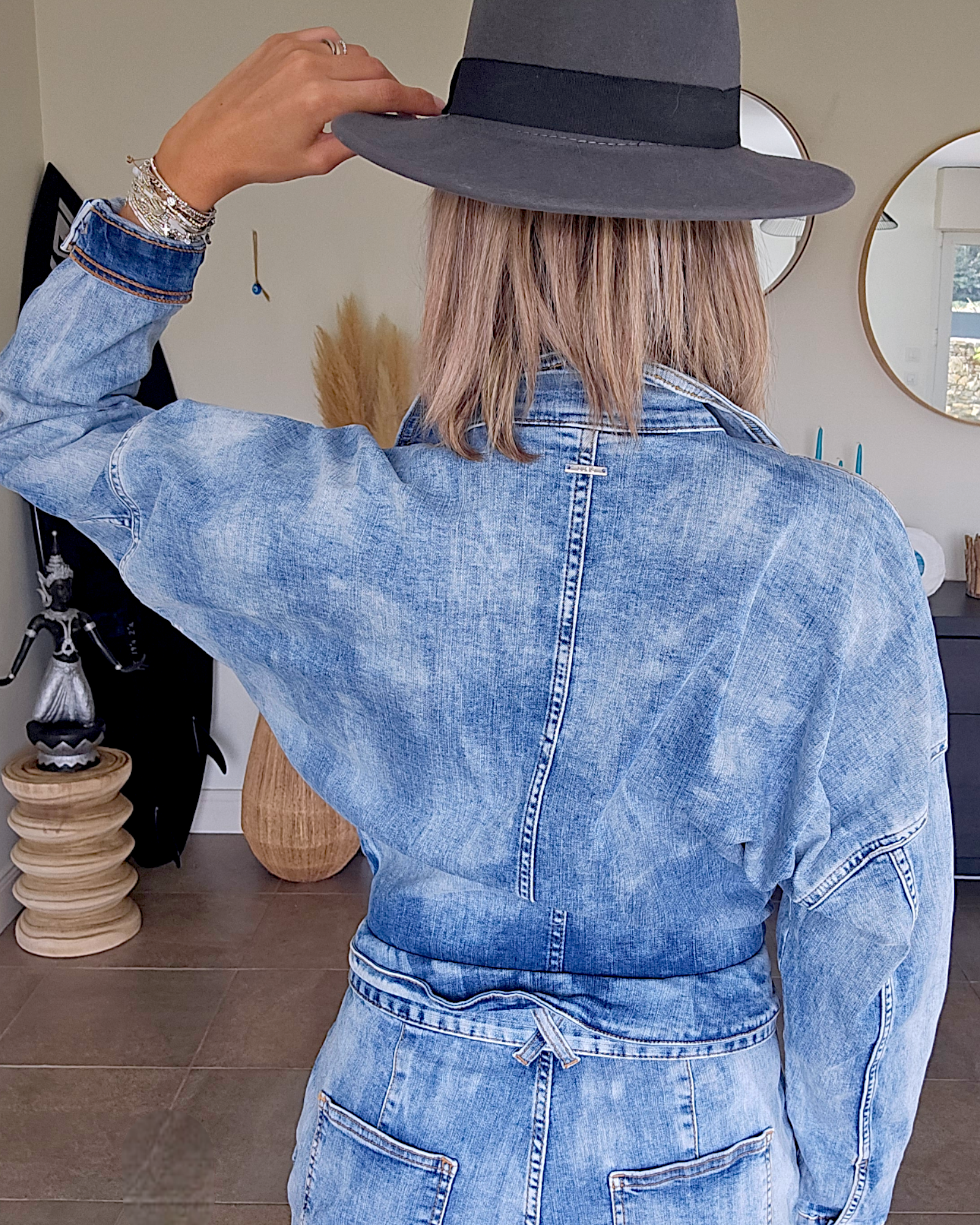Combi-short en denim - 𝐌𝐚𝐫𝐢𝐧𝐚𝟒𝟒𝐟𝐚𝐦𝐢𝐥𝐲