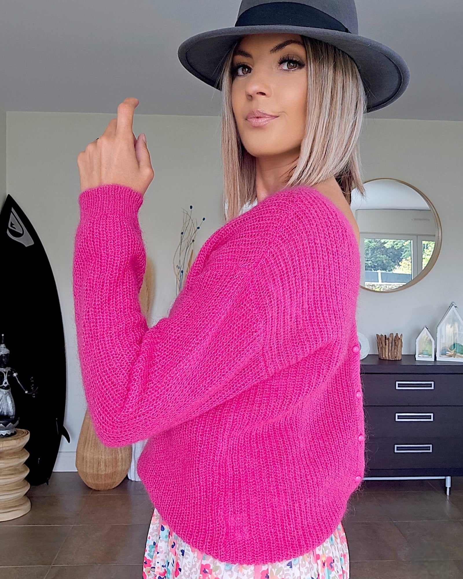 Pull cardigan fuchsia - 𝐌𝐚𝐫𝐢𝐧𝐚𝟒𝟒𝐟𝐚𝐦𝐢𝐥𝐲