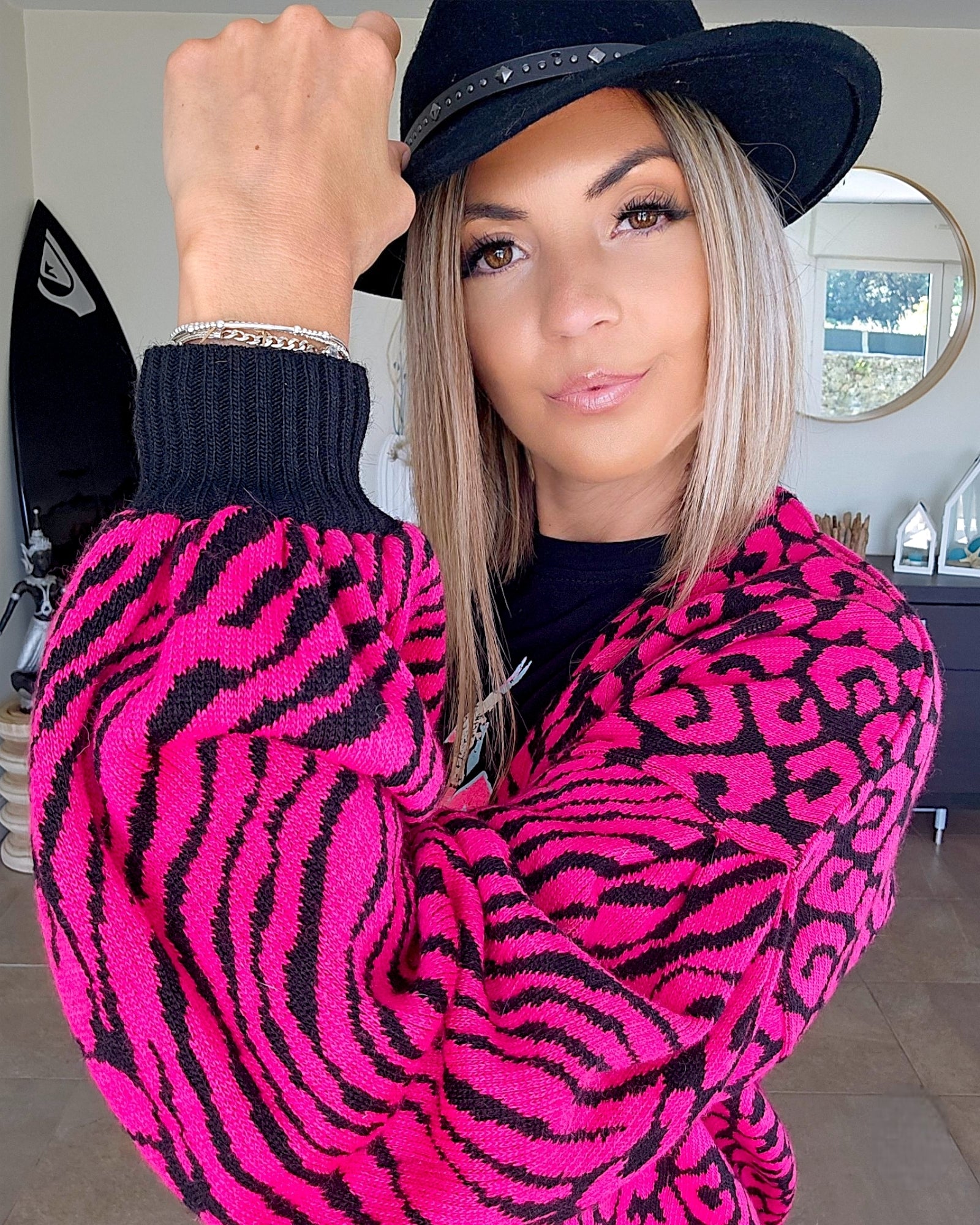 Gilet léopard fuchsia - 𝐌𝐚𝐫𝐢𝐧𝐚𝟒𝟒𝐟𝐚𝐦𝐢𝐥𝐲
