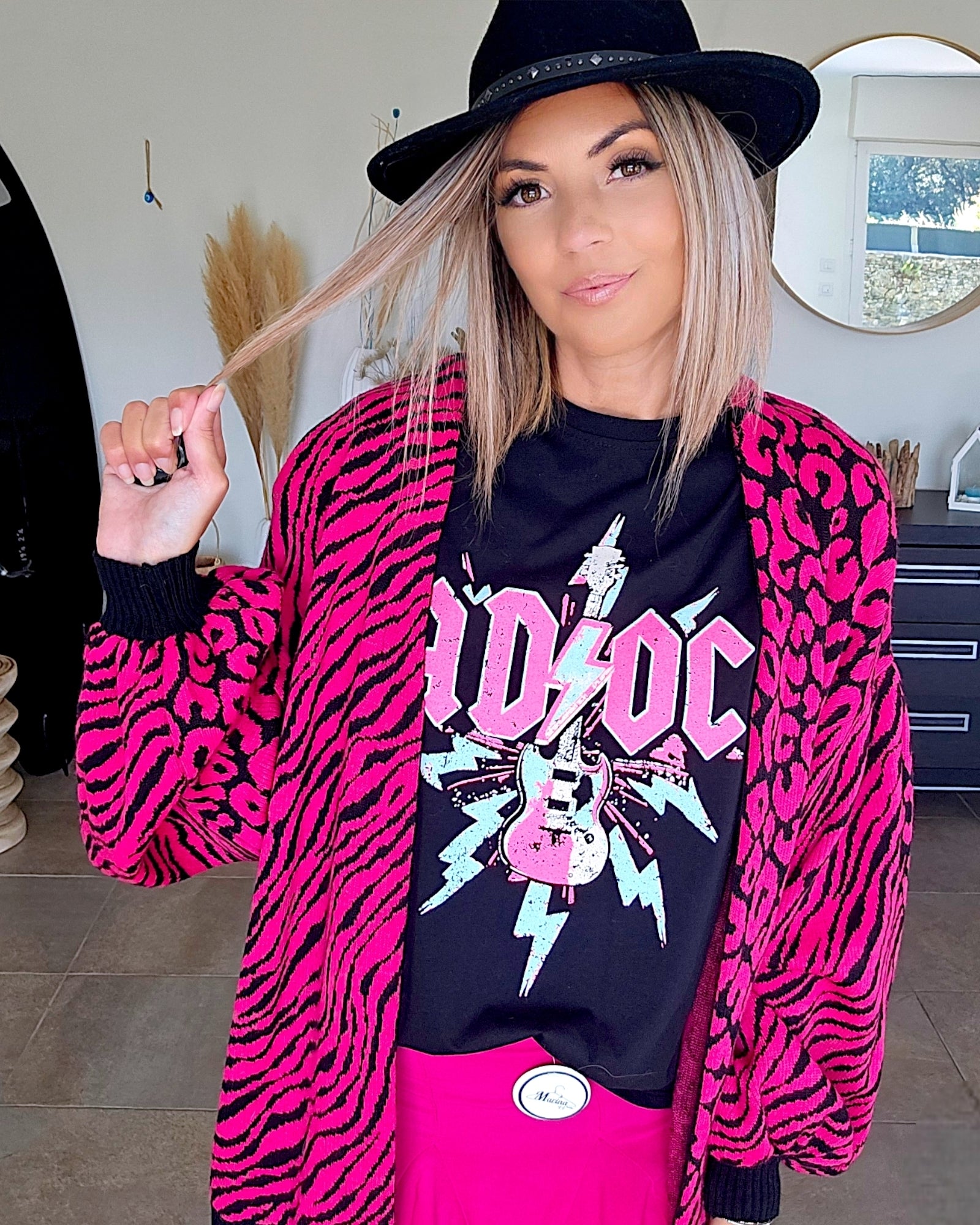 Gilet léopard fuchsia - 𝐌𝐚𝐫𝐢𝐧𝐚𝟒𝟒𝐟𝐚𝐦𝐢𝐥𝐲