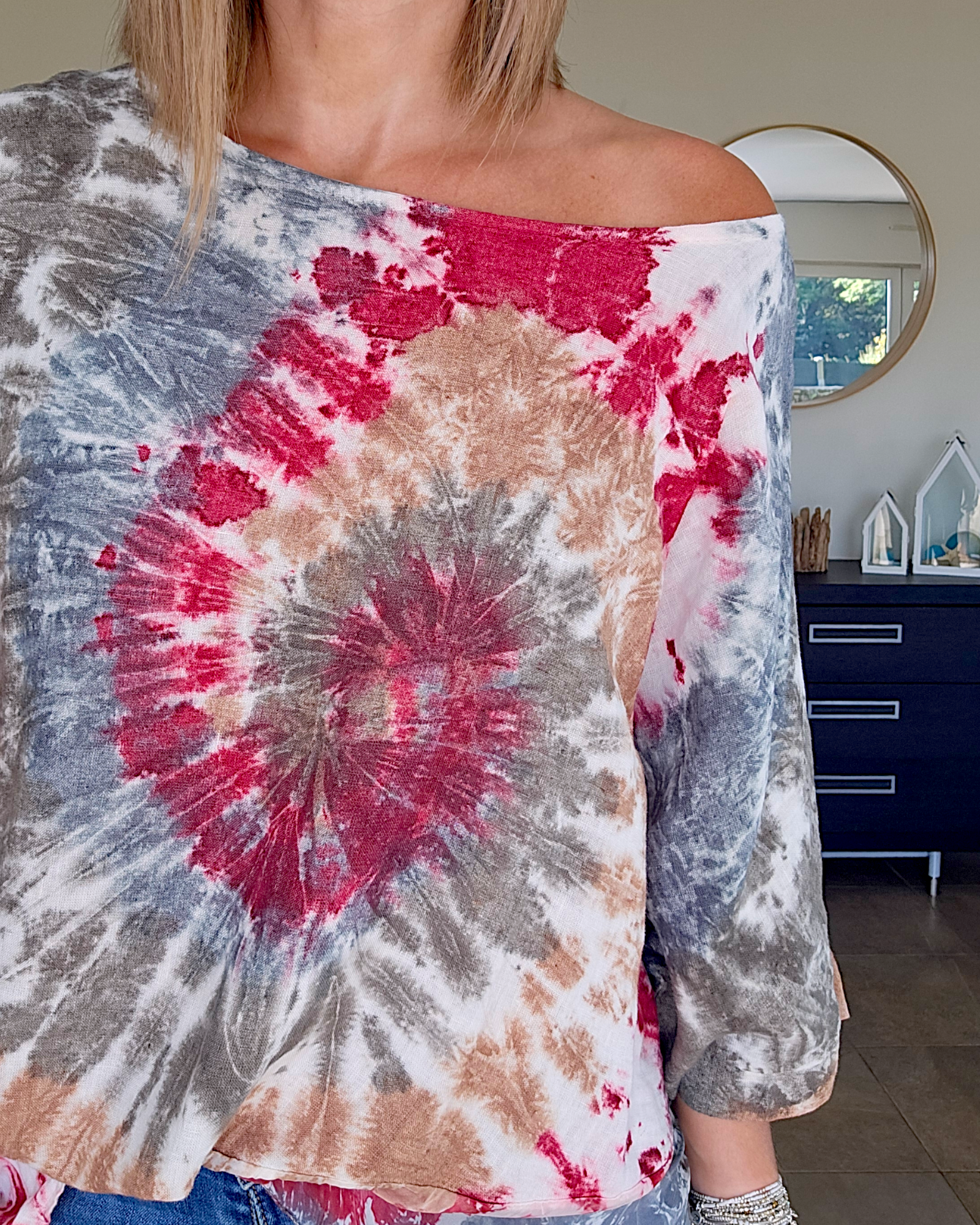 Blouse lin tie and dye - 𝐌𝐚𝐫𝐢𝐧𝐚𝟒𝟒𝐟𝐚𝐦𝐢𝐥𝐲