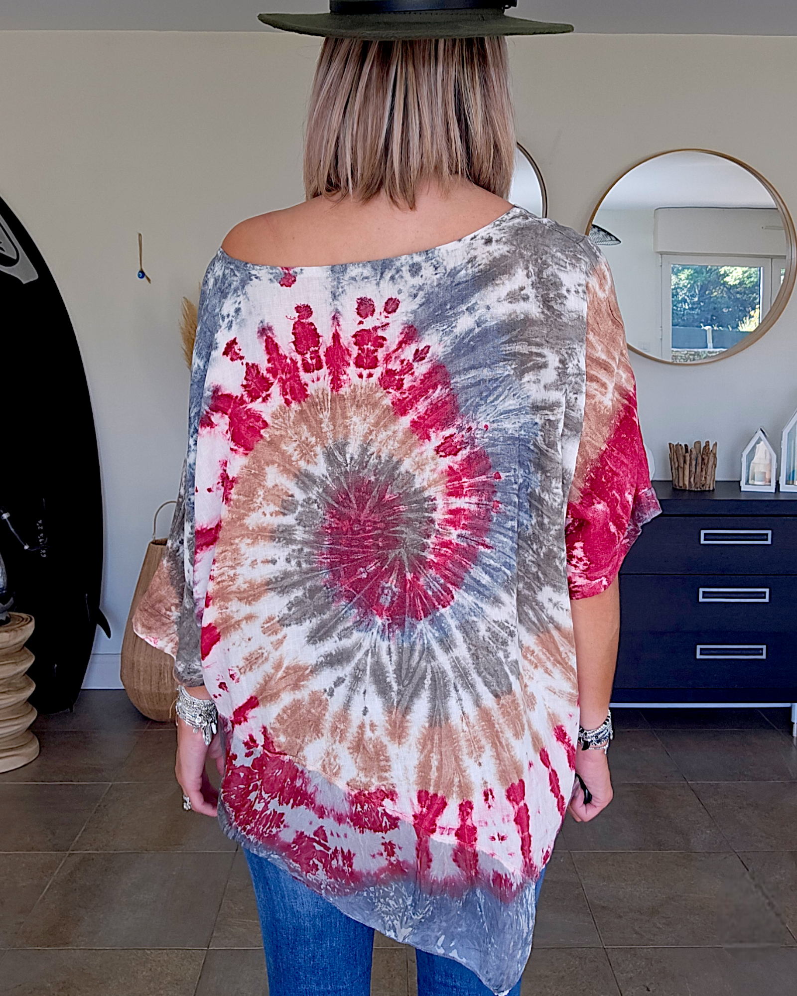 Blouse lin tie and dye - 𝐌𝐚𝐫𝐢𝐧𝐚𝟒𝟒𝐟𝐚𝐦𝐢𝐥𝐲