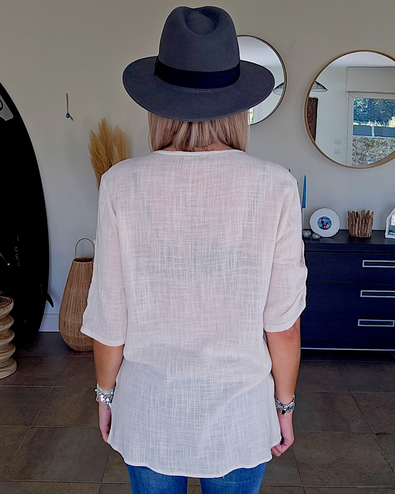 Blouse en lin crème - 𝐌𝐚𝐫𝐢𝐧𝐚𝟒𝟒𝐟𝐚𝐦𝐢𝐥𝐲