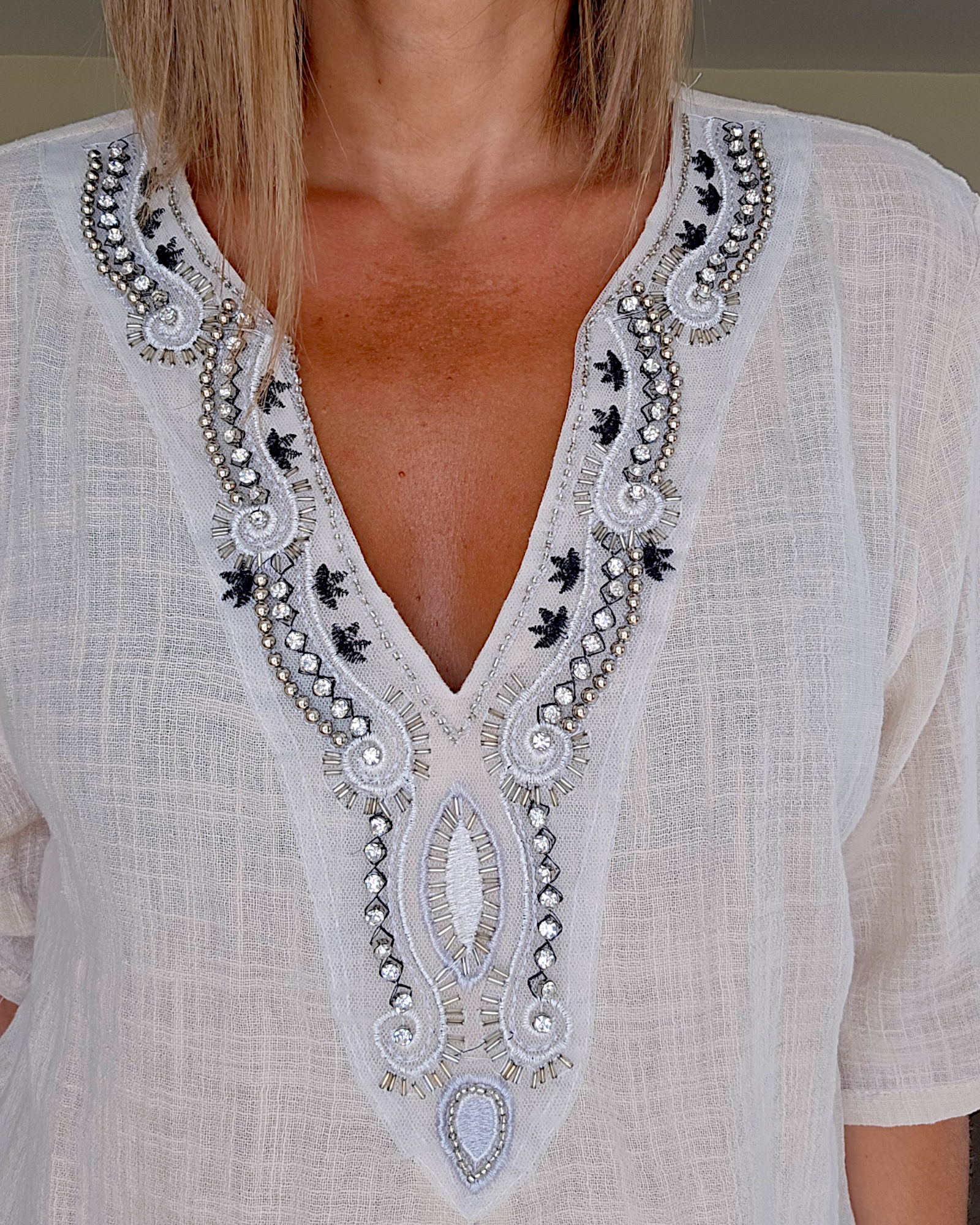 Blouse en lin crème - 𝐌𝐚𝐫𝐢𝐧𝐚𝟒𝟒𝐟𝐚𝐦𝐢𝐥𝐲