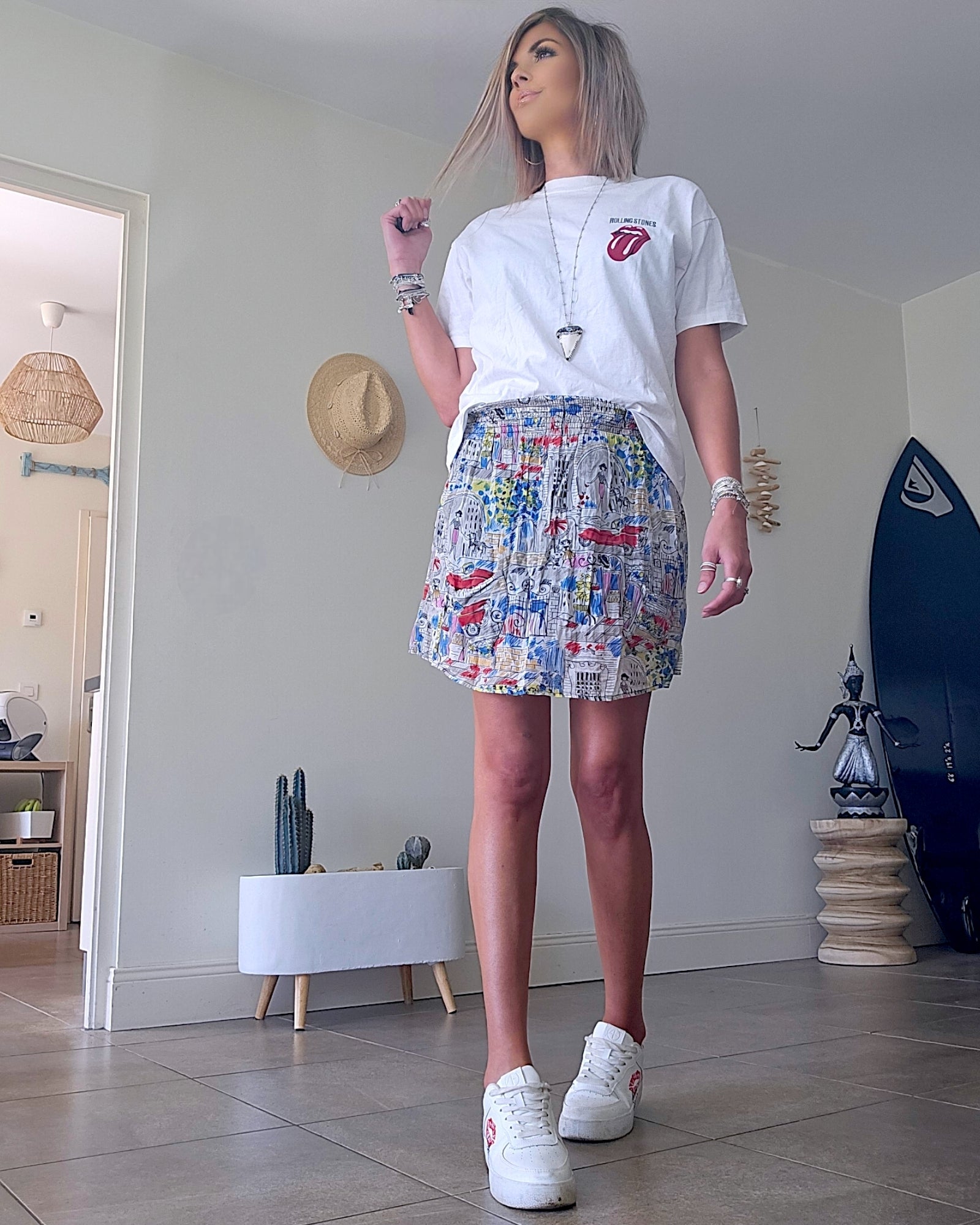 Jupe imprimée tag