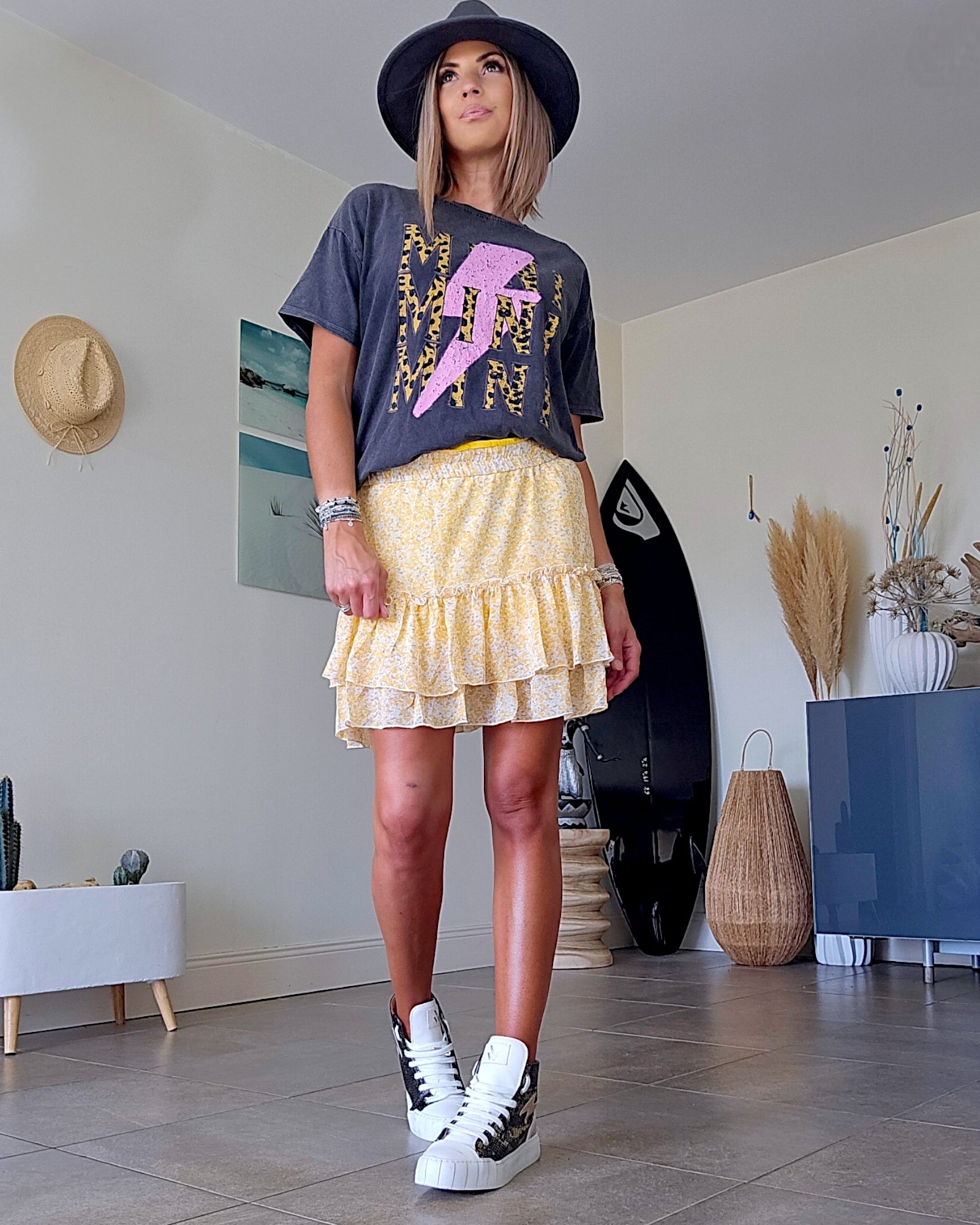 Jupe flowers jaune