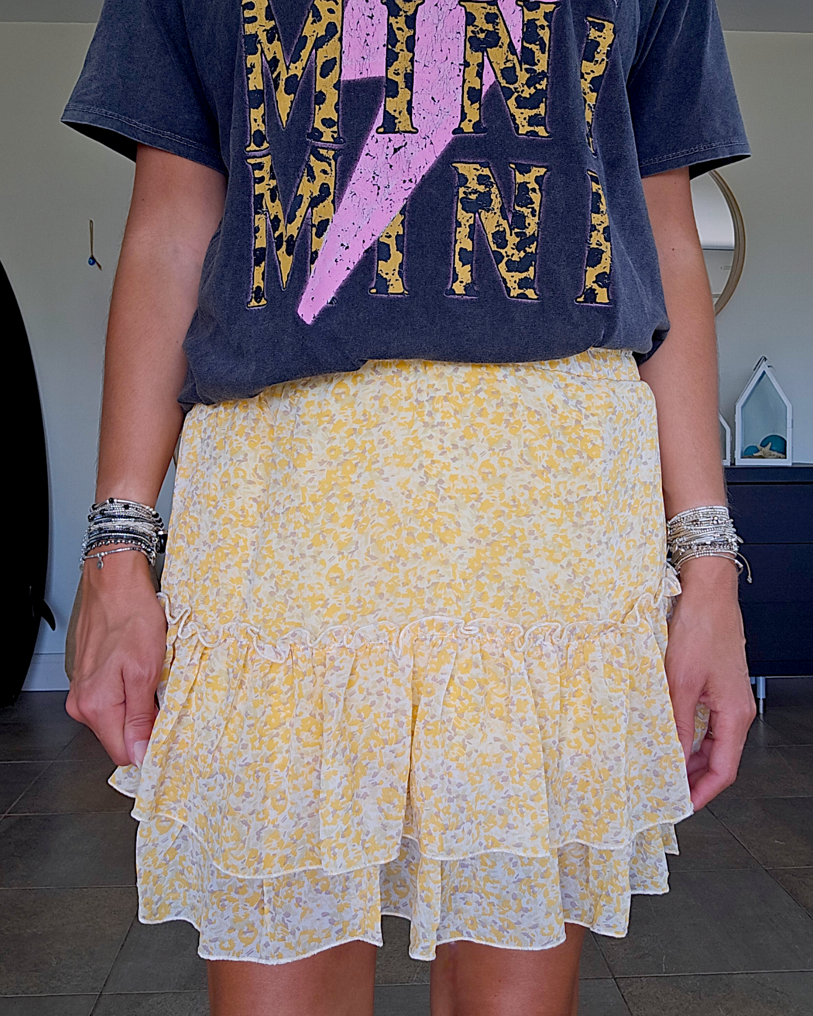 Jupe flowers jaune