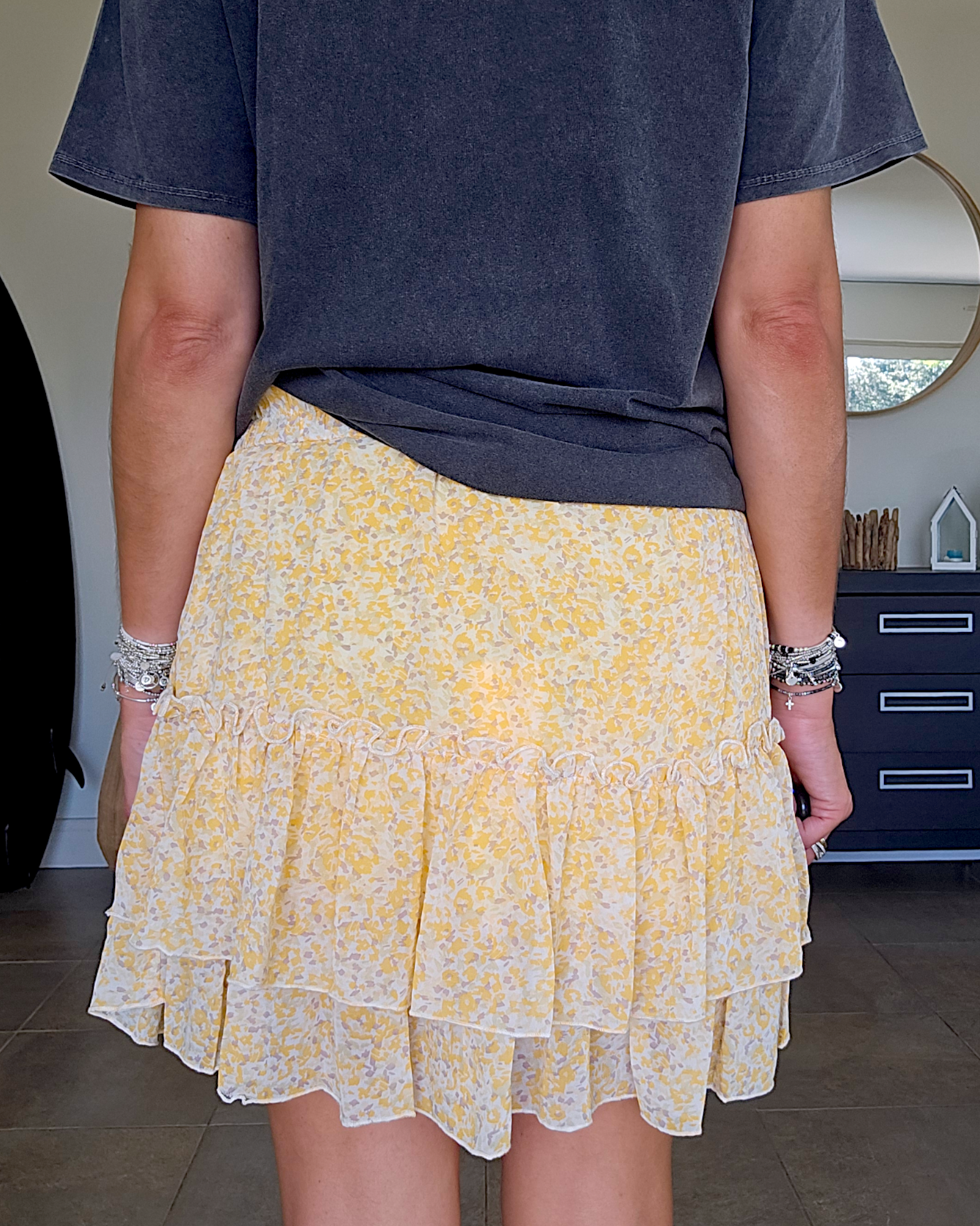 Jupe flowers jaune