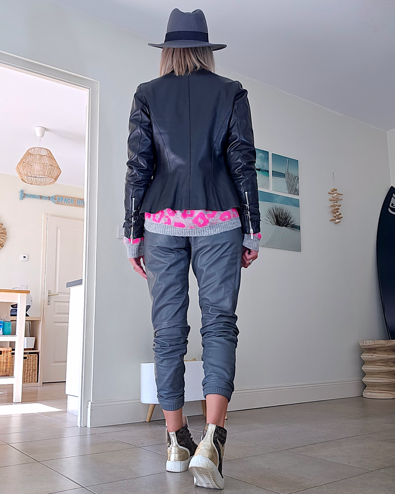 Perfecto noir en cuir